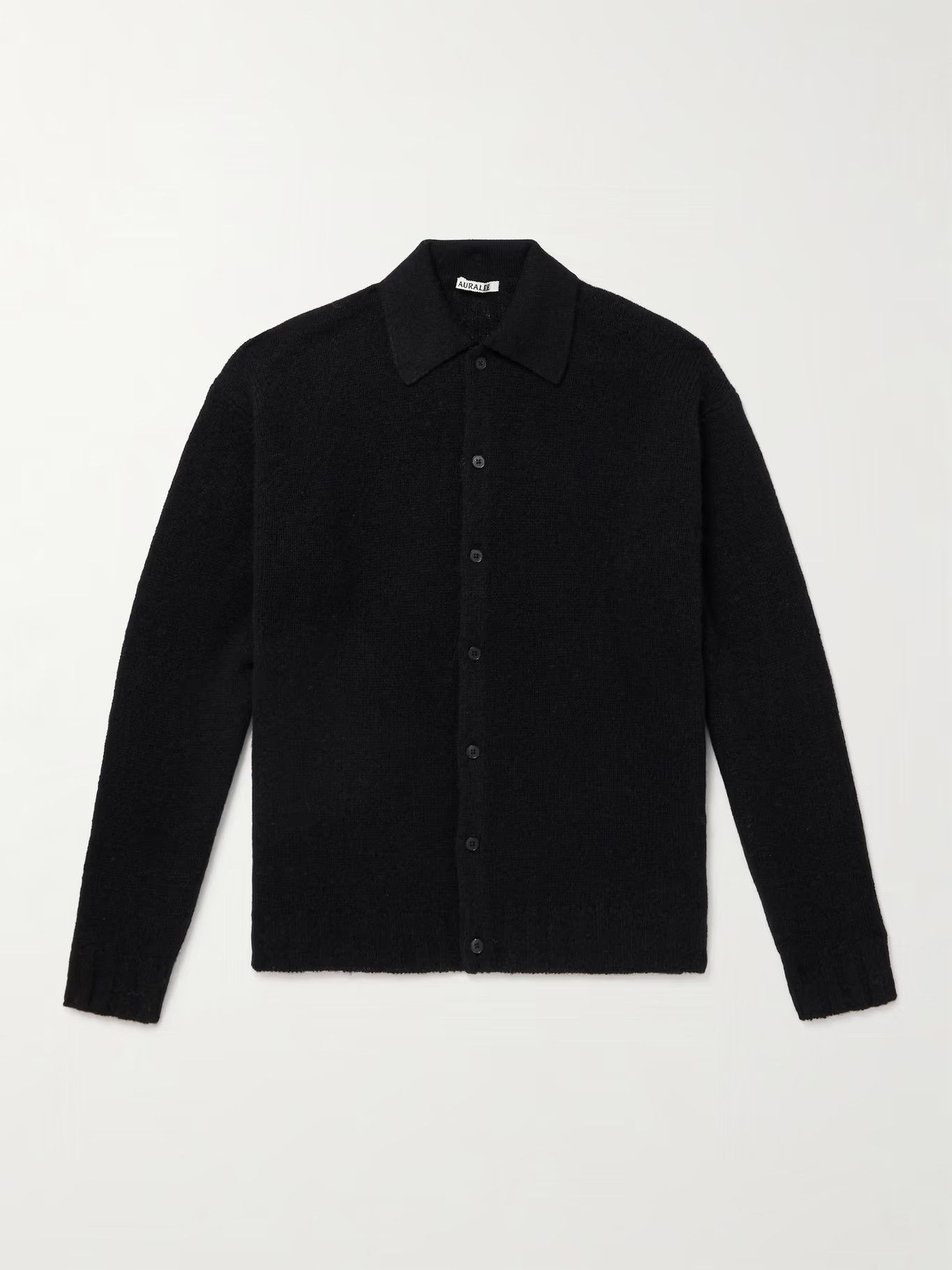全国どこでも送料無料！ Knit Wool/Cashmere Shetland Auralee Cardigan Size - Black - トップス
