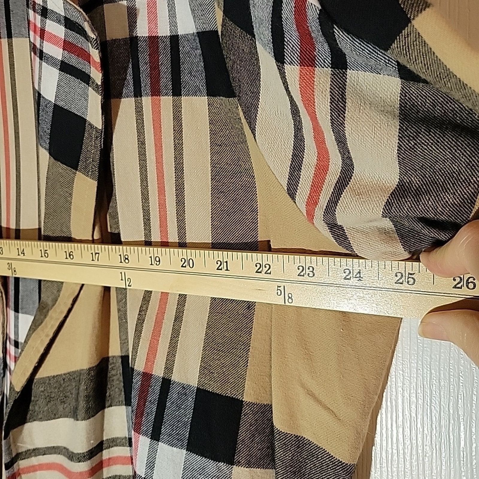 New Look Boho Western Plaid Flannel Shacket Maxi Duster 2x Designer Size XXL / US 16-18 / IT 52-54 - 4 Thumbnail