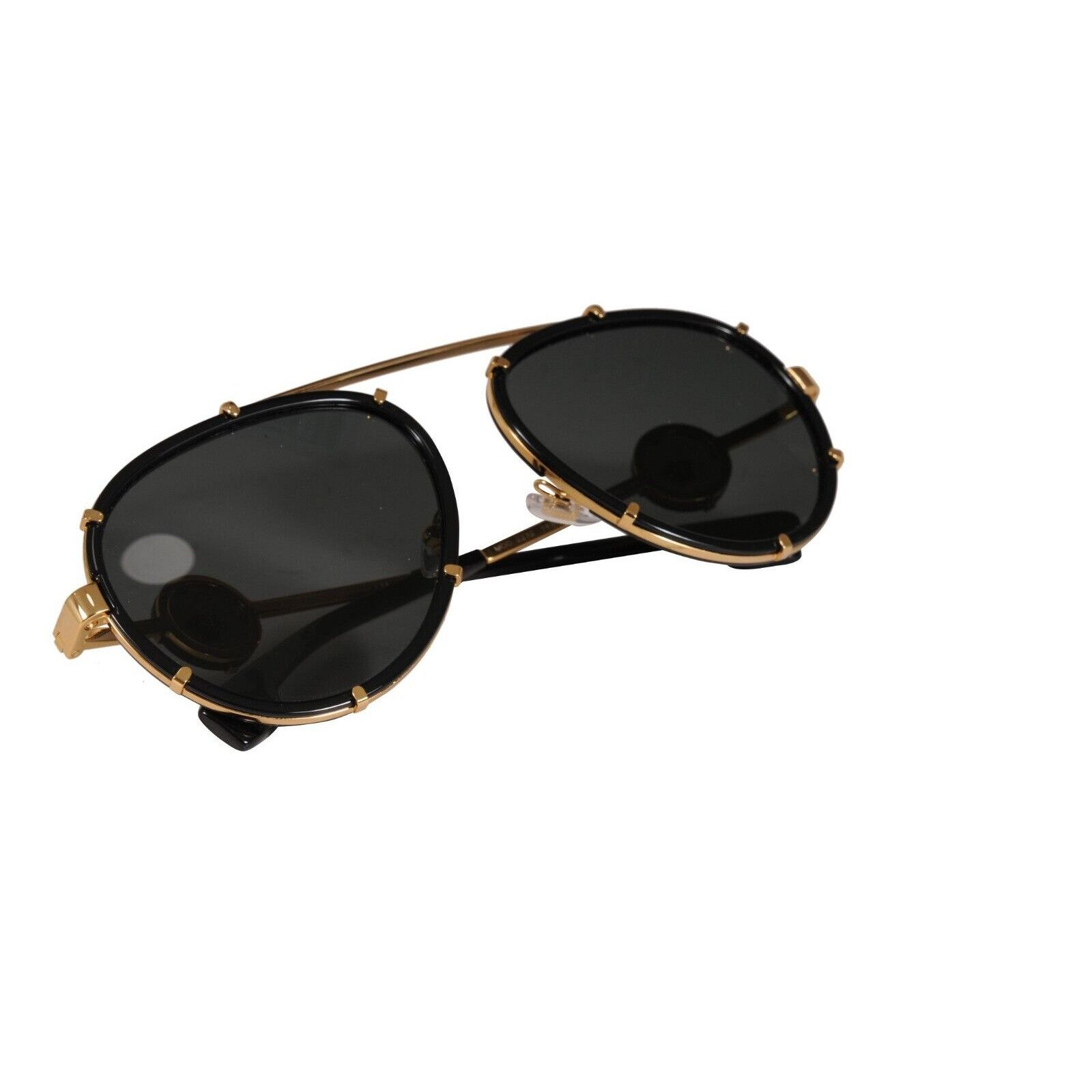Versace Aviator Sunglasses Model 2232 Black Gold Size ONE SIZE - 14 Thumbnail