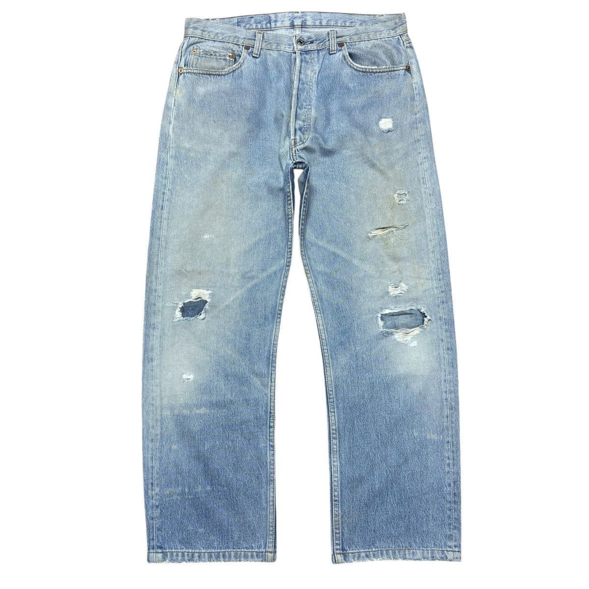 Levi's Vintage Levis 501 Distressed Denim Jeans Size US 35 - 1 Thumbnail