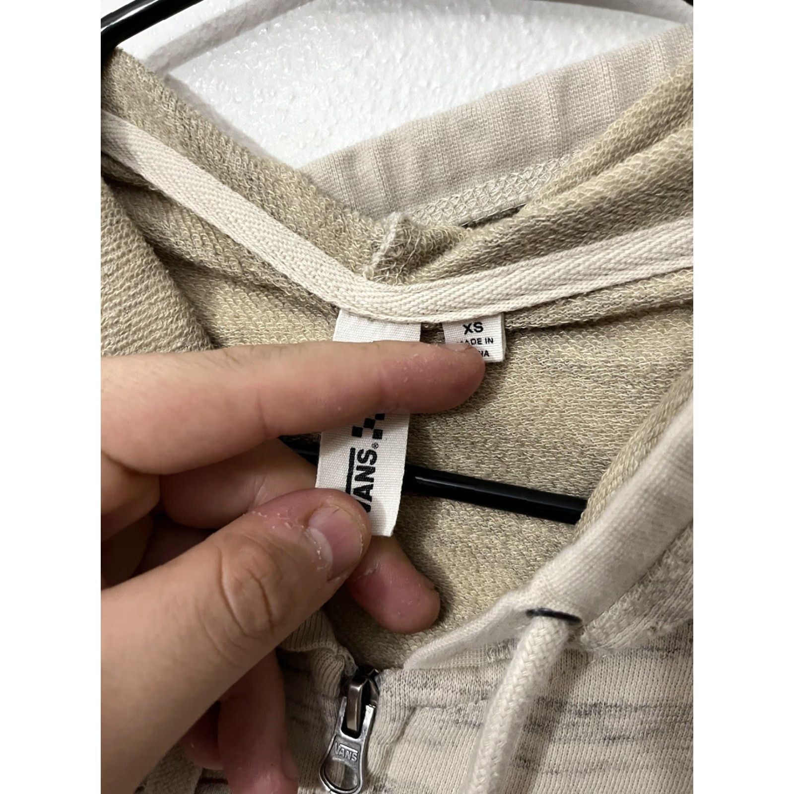 Vans vans hoodie womens XS Beige Gray Striped Full Zip Hoodie Size XS / US 0-2 / IT 36-38 - 3 Thumbnail