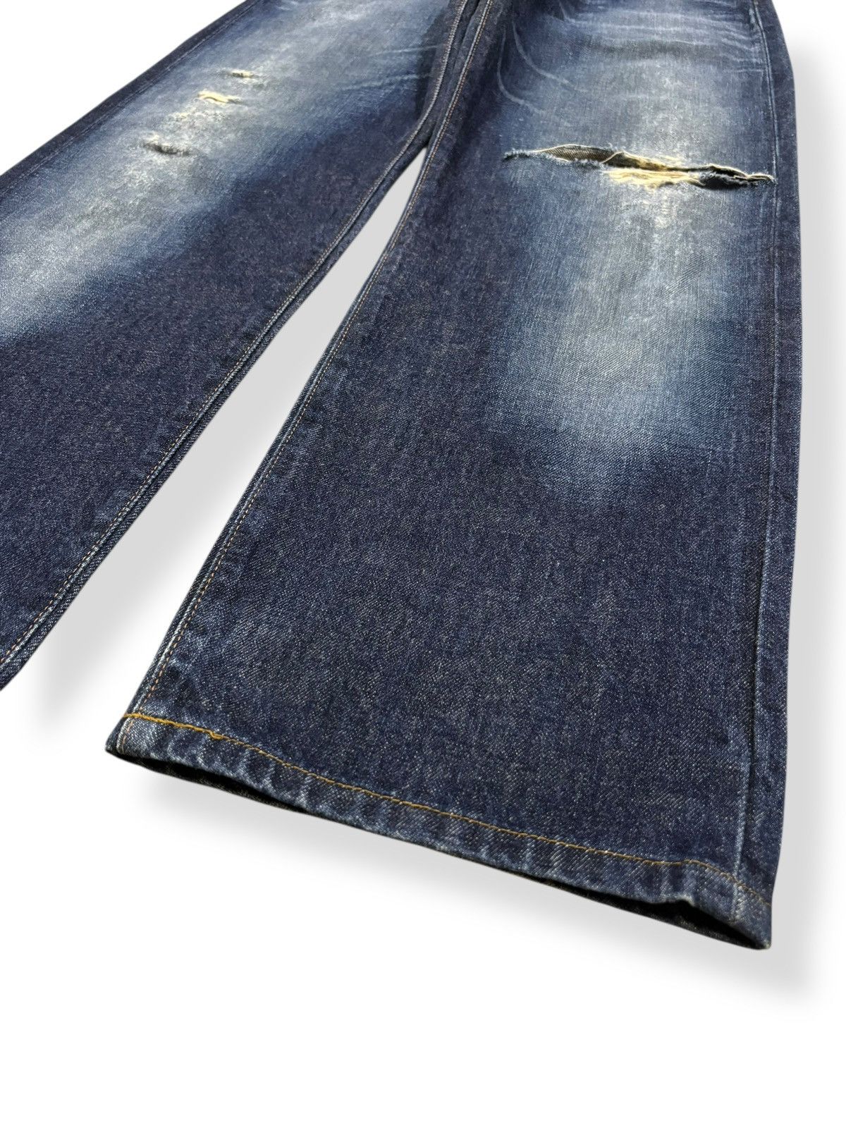 Wrangler Vintage Wrangler Selvedge Blue Wash Baggy Distressed Jeans Size US 29 - 10 Thumbnail