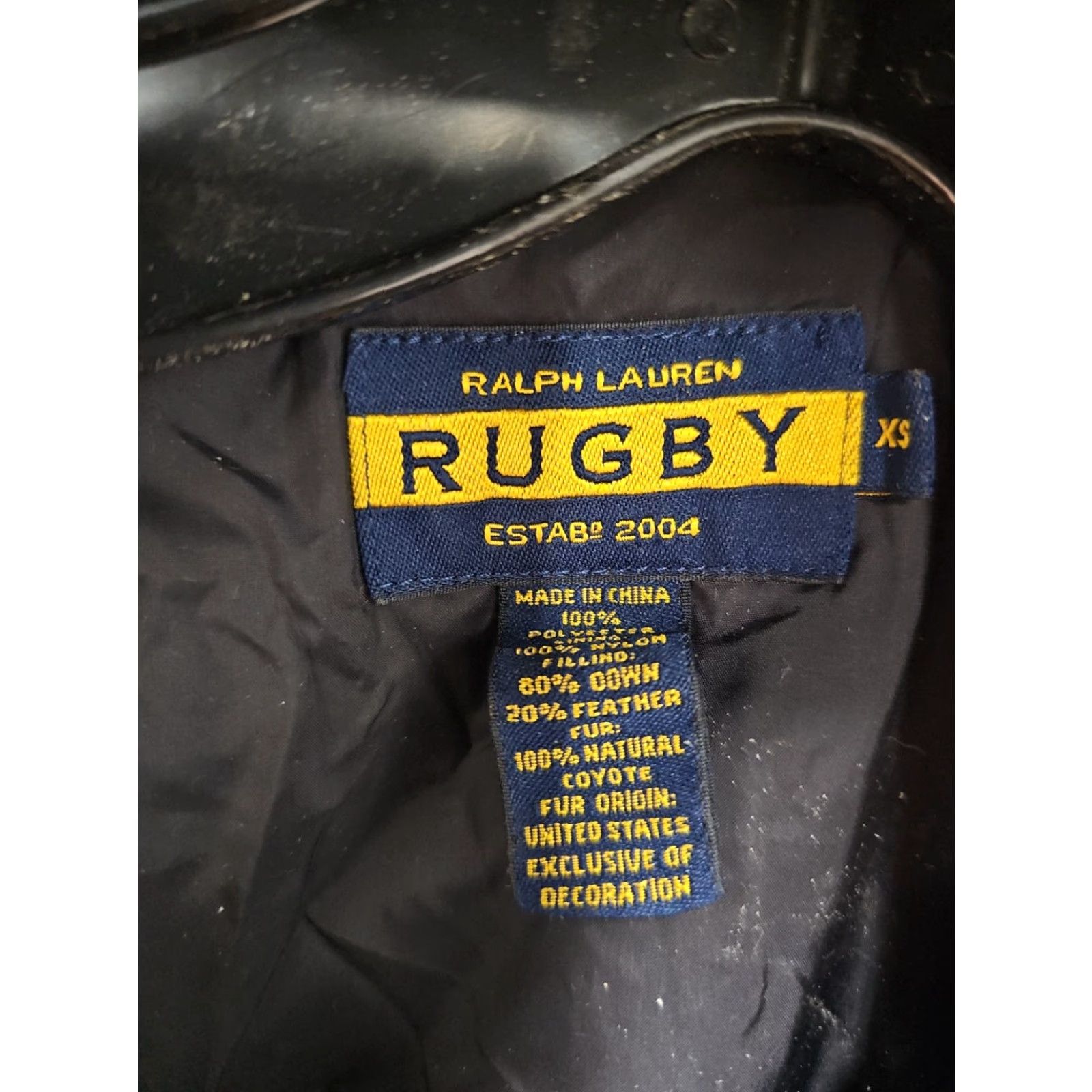 Ralph Lauren VINTAGE Ralph Lauren Rugby Jacket Parka Womens XS Black Full Zip Down Feather Parka Jacket Black Coat Short Sleeve Sleeveless? Size XS / US 0-2 / IT 36-38 - 4 Thumbnail