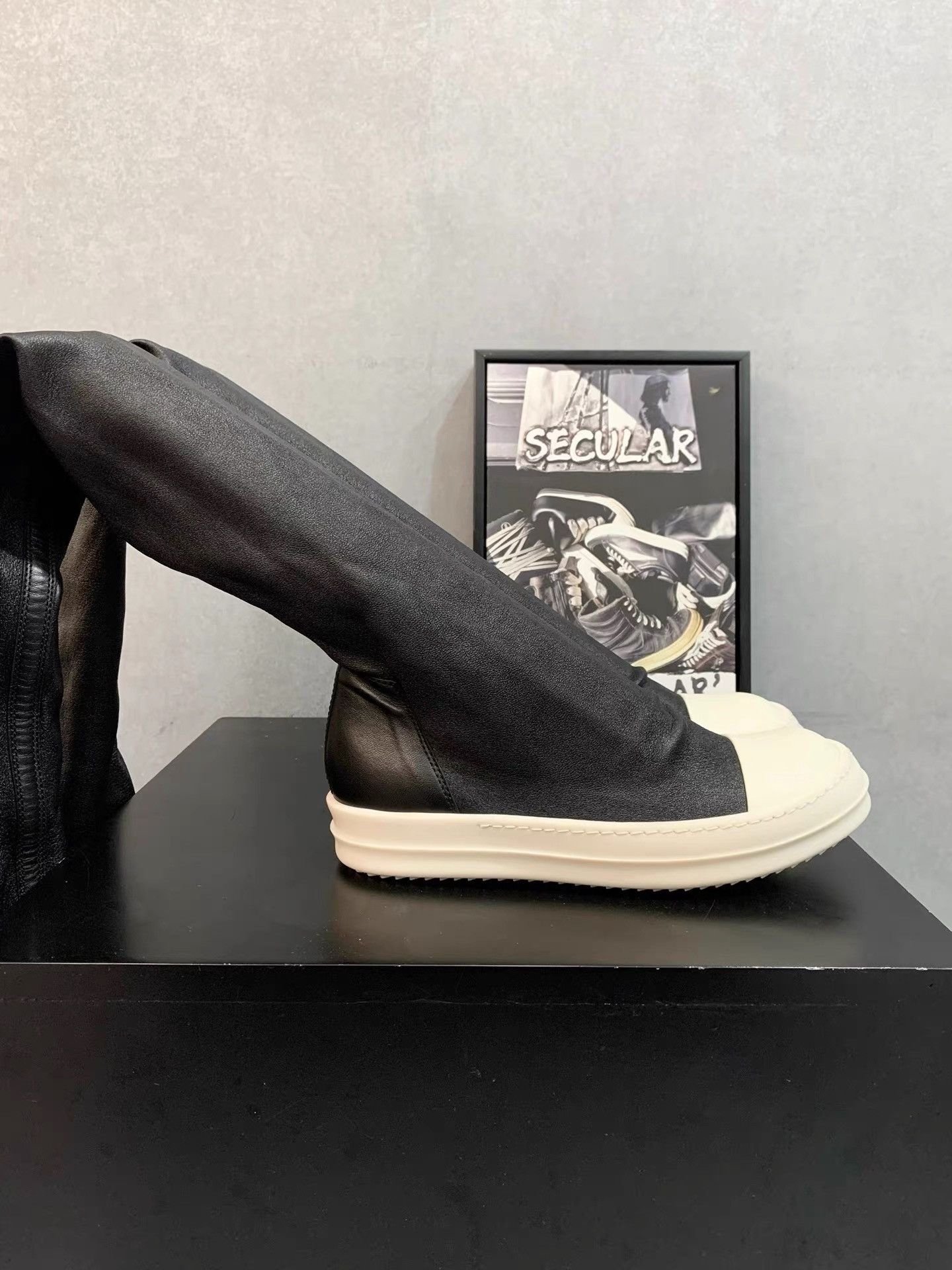 Rick Owens Rick Owens Main Line Sheepskin Over-the-Knee Boots K34 Size US 5.5 / IT 35.5 - 3 Thumbnail