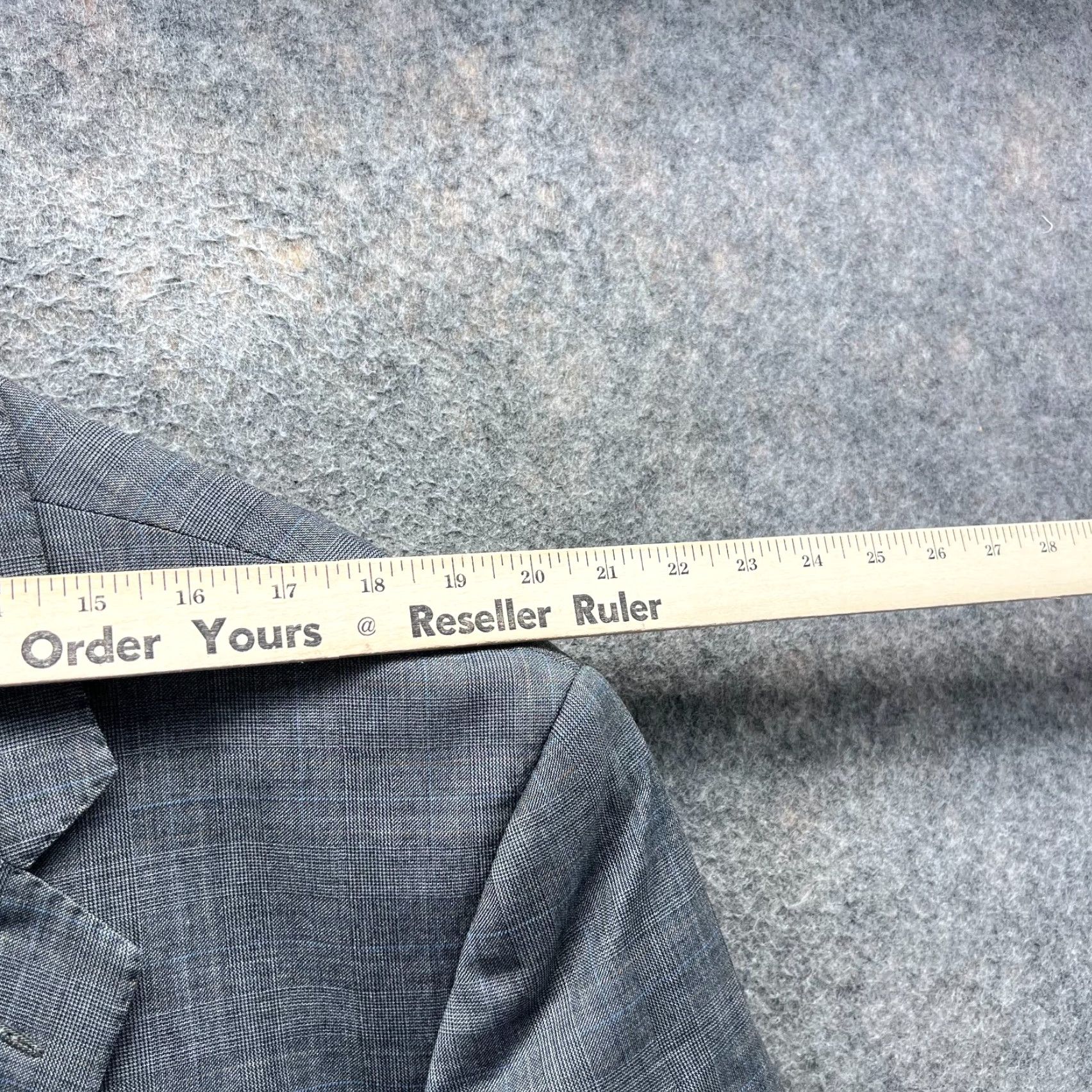 Brooks Brothers Brooks Brothers Blazer Men 46L Gray Wool Jacket Single-Breasted Notch Lapel Two-Button Front Long Solid Pinstripes (Sport Coat) Mens Size 46R - 4 Thumbnail