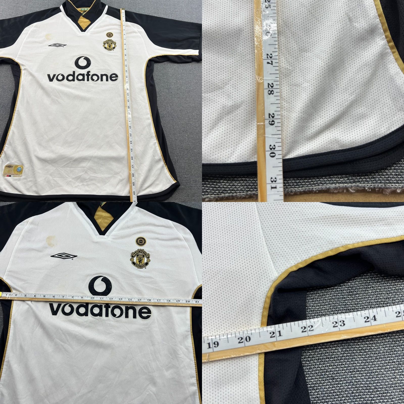 Umbro Manchester United Umbro 2001 2002 Away Third Football Jersey Mens XL White Gold Reversible Size US XL / EU 56 / 4 - 9 Thumbnail
