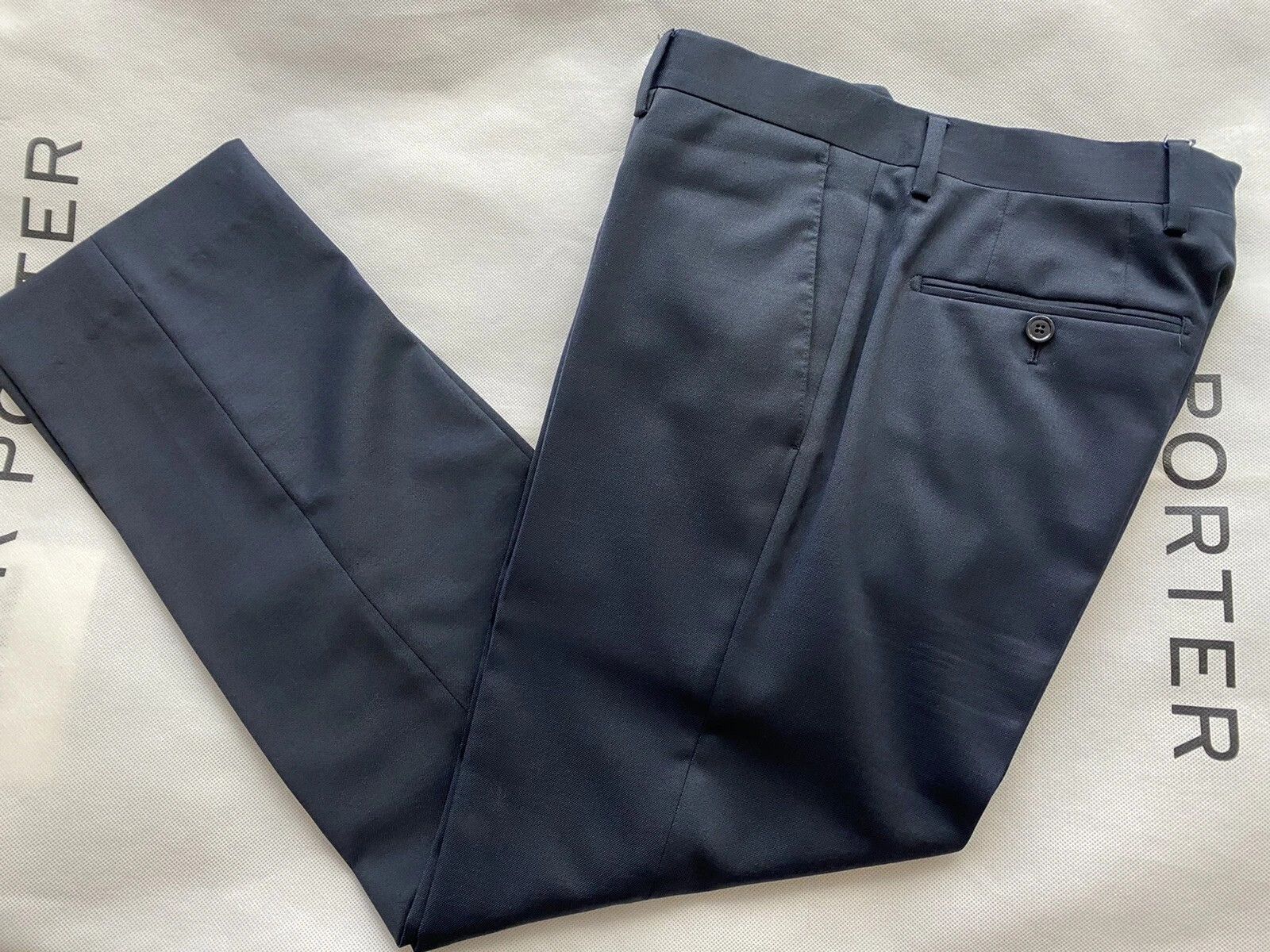 Lardini LARDINI Navy Blue Two-Piece Single Breasted Wool Suit Size 36R - 8 Thumbnail