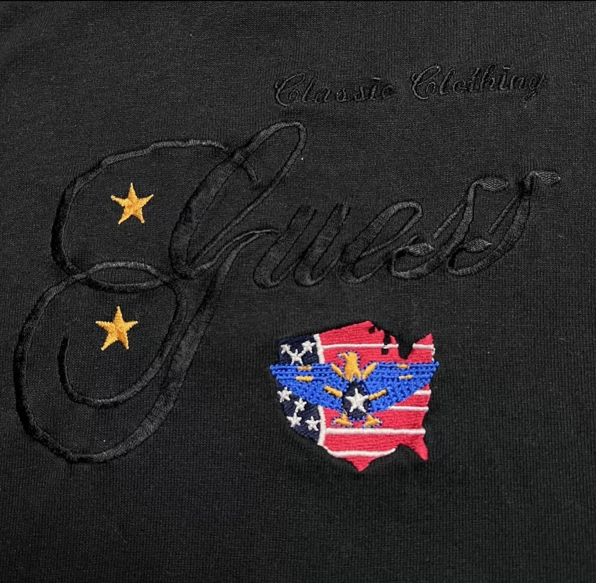Georges Marciano × Guess × Vintage Vintage Guess Embroidered T-Shirt In Black Made in USA Size US L / EU 52-54 / 3 - 2 Thumbnail