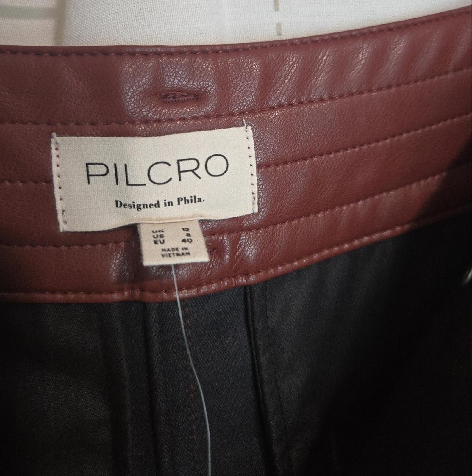 Designer Pilcro Fit-and-Flare Faux-Leather Mini Skirt Size 30" / US 8 / IT 44 - 5 Thumbnail