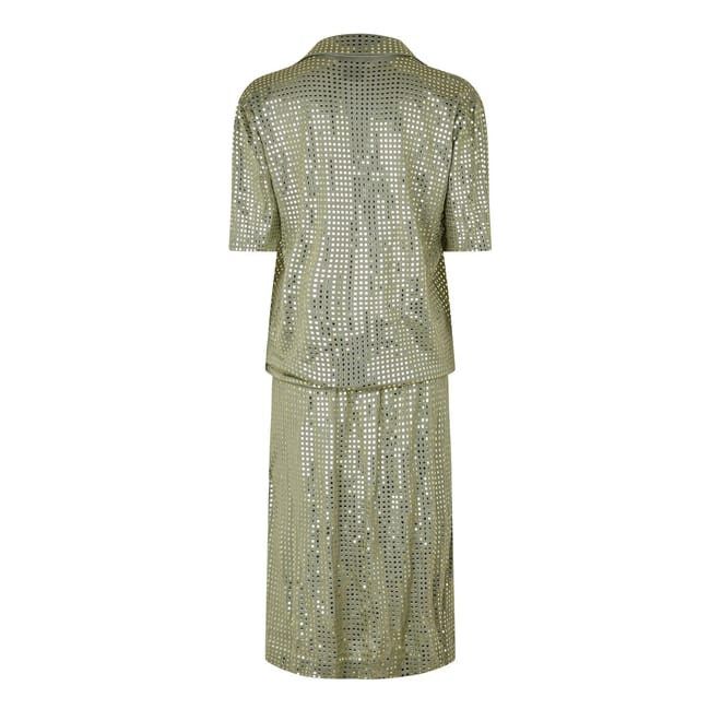 Bottega Veneta Bottega Veneta V-Neck Midi T-Shirt Dress in Green Size M / US 6-8 / IT 42-44 - 2 Thumbnail