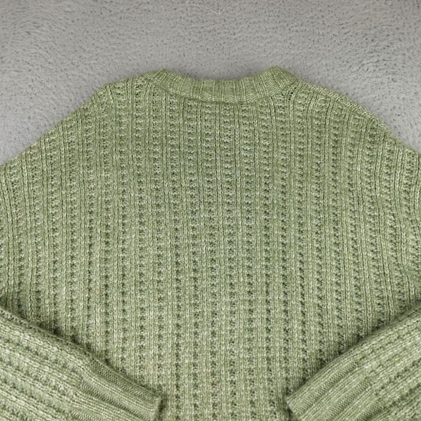 American Eagle Outfitters American Eagle Sweater Womens Medium Green Knit Crochet Crewneck Pullover Size M / US 6-8 / IT 42-44 - 7 Thumbnail