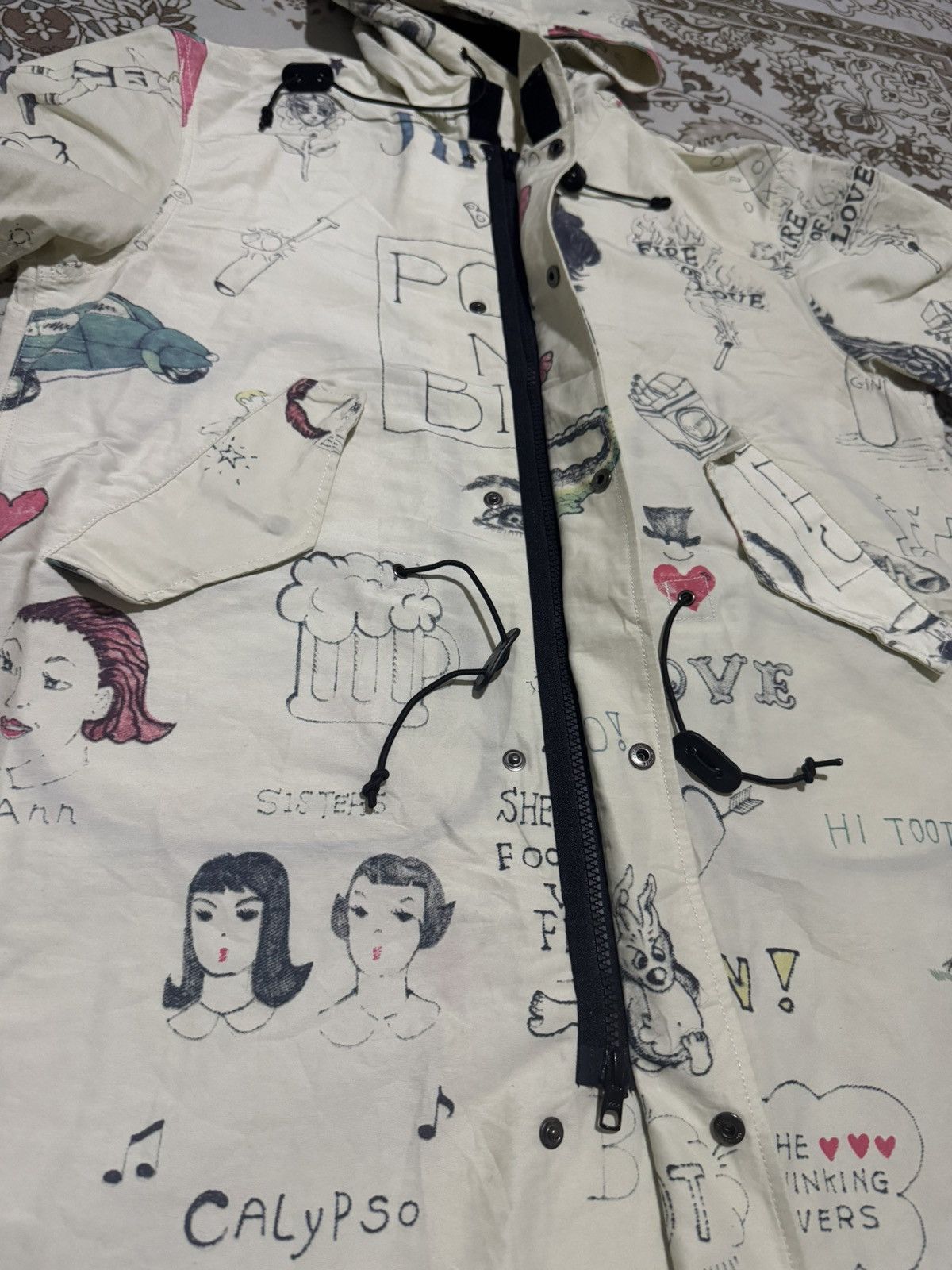 If Six Was Nine × Jean Paul Gaultier × Poeme Bohemian RARE! Graffiti RafSimon Sexy Woman BohemiansFishtail Parka Size US L / EU 52-54 / 3 - 6 Thumbnail