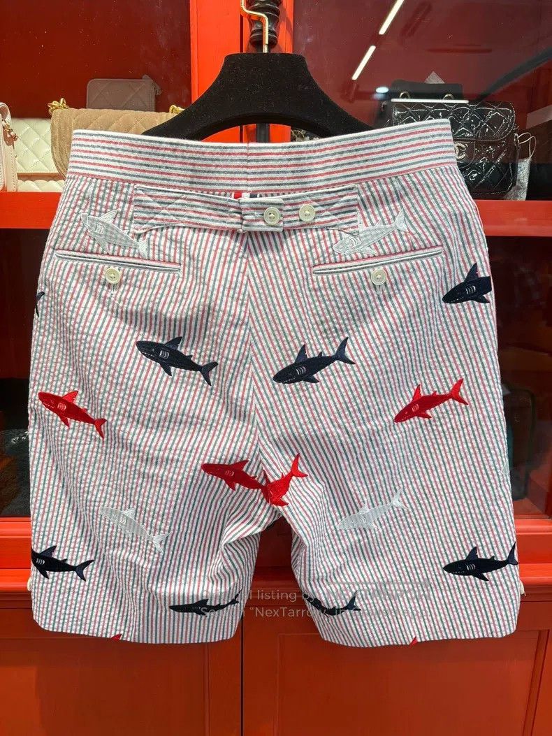Thom Browne Thom Browne size 1 Shark Embroidered Bubble Gauze Striped S Size US 39 - 2 Thumbnail