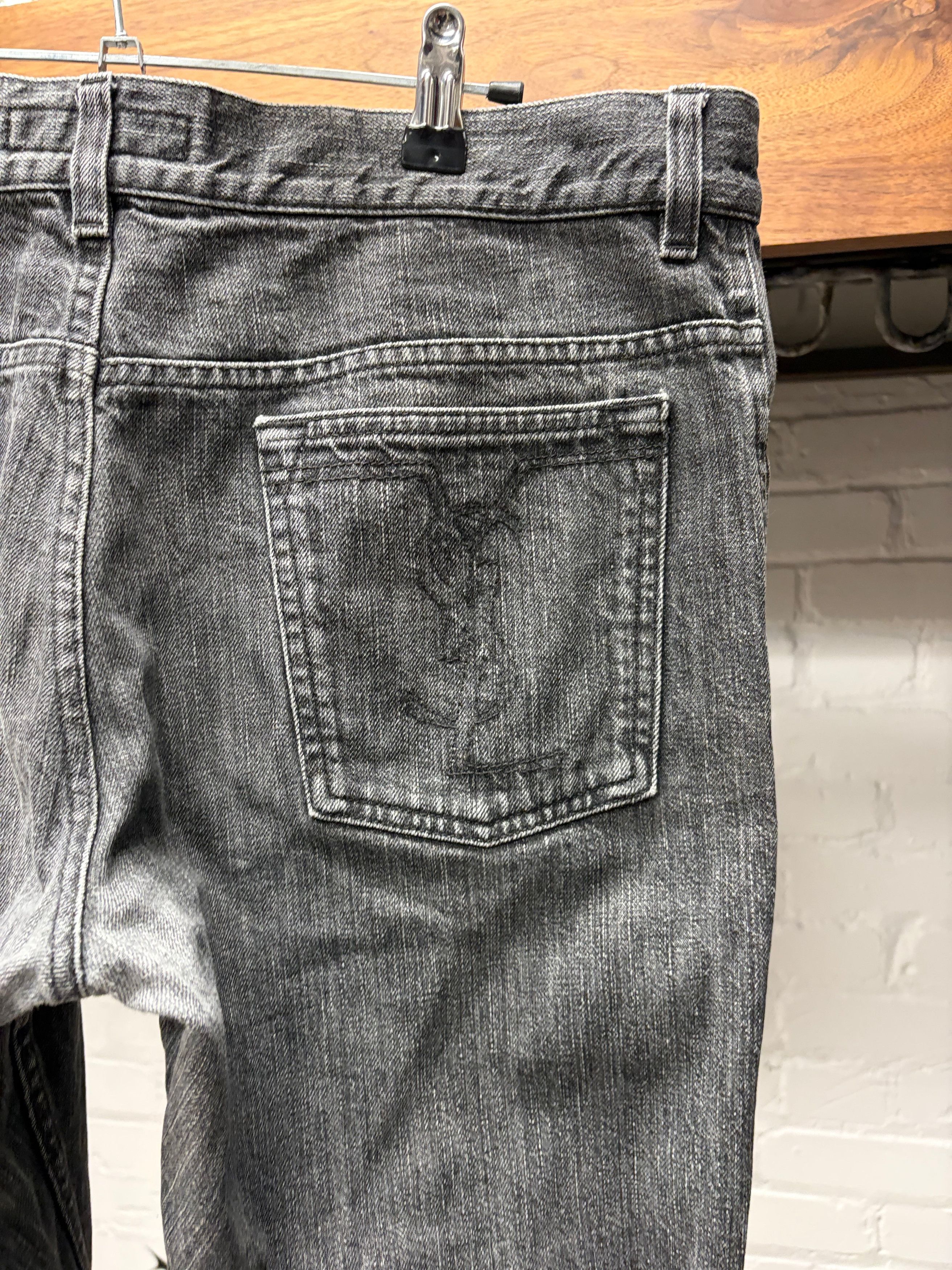 Yves Saint Laurent Vintage Yves Saint Laurent ‘Rive Gauche’ YSL Logo ‘Pocket Fade’ Black Skinny Jeans Size US 34 / EU 50 - 2 Thumbnail