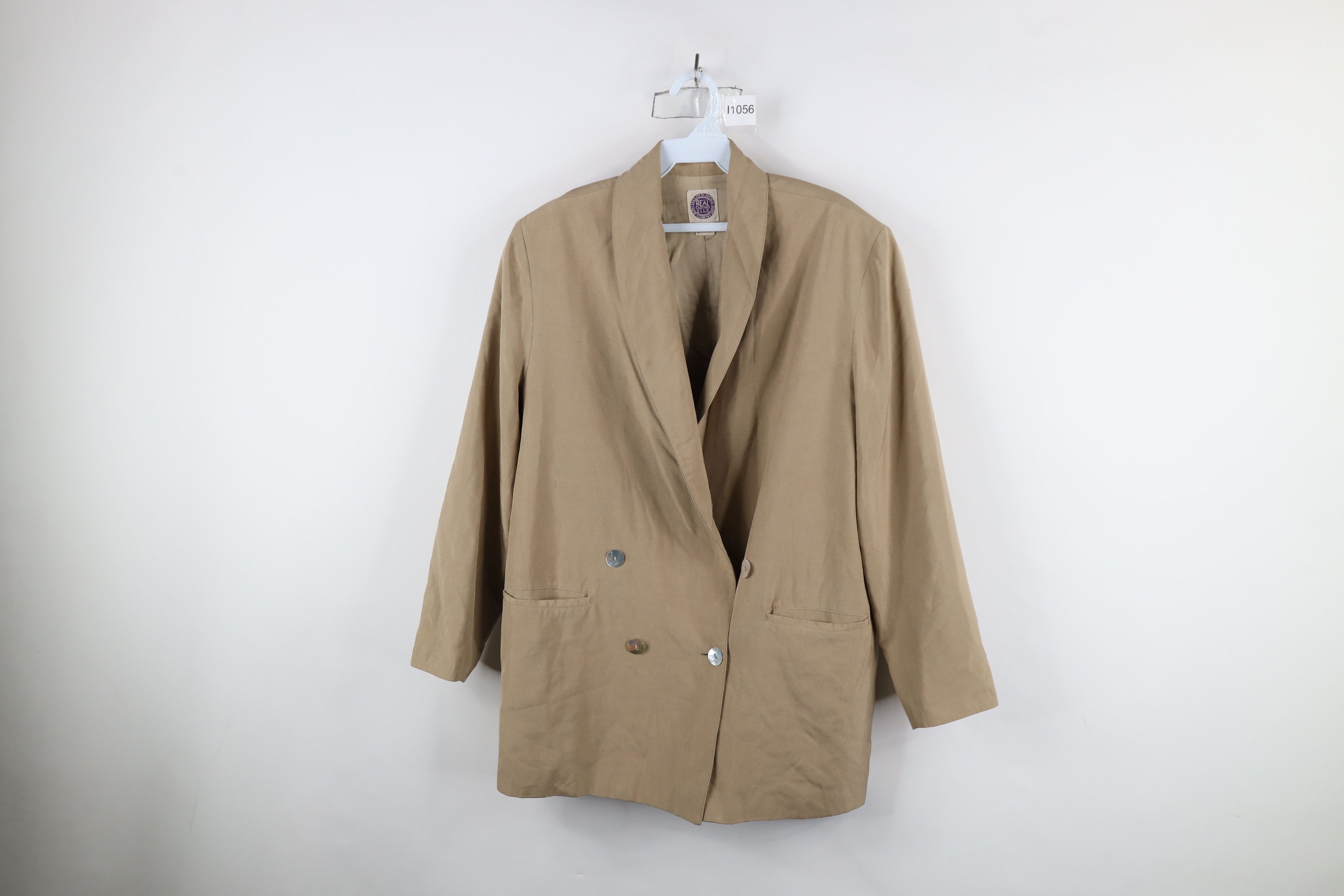 Vintage Vintage 90s Streetwear Silk Double Breasted Blazer Jacket Size S / US 4 / IT 40 - 1 Thumbnail