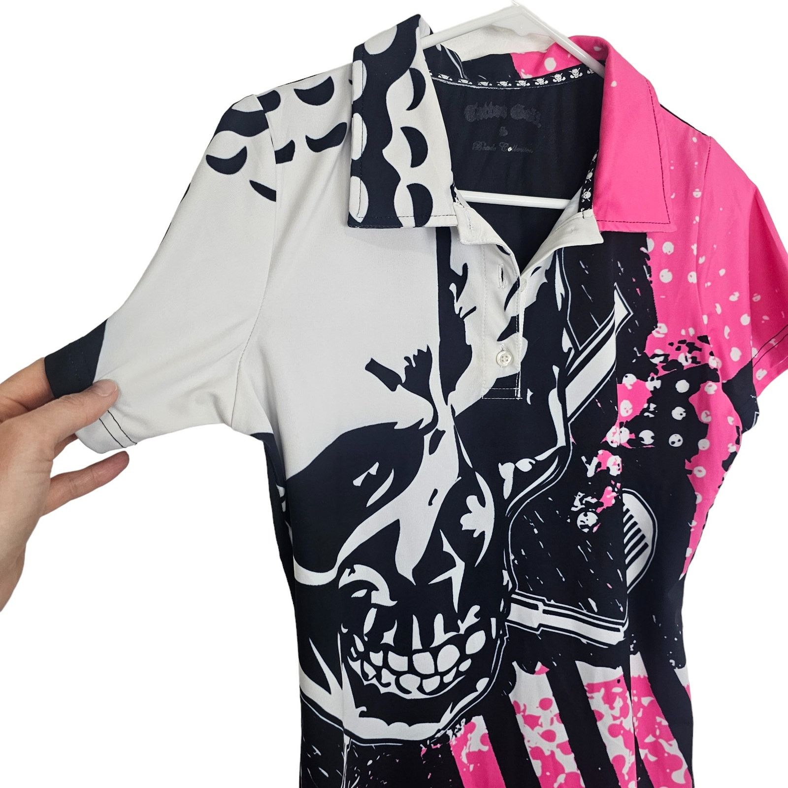 Callaway Golf Tattoo Golf Womens Polo Shirt Skull "Here 4 Beer" Size S Size S / US 4 / IT 40 - 5 Thumbnail