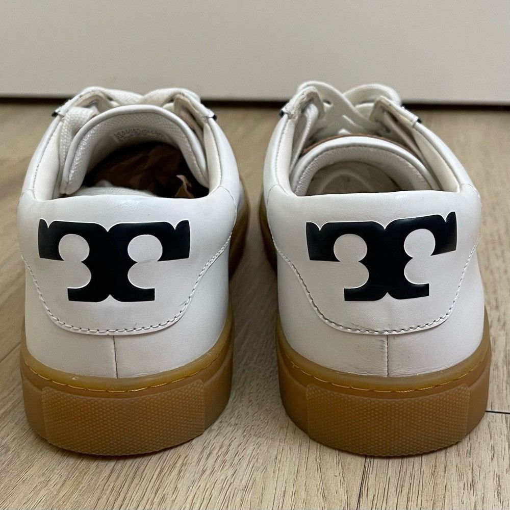 Tory Burch Tory Burch Olive Gum Sole Court Sneaker Leather Size US 7.5 / IT 37.5 - 3 Thumbnail