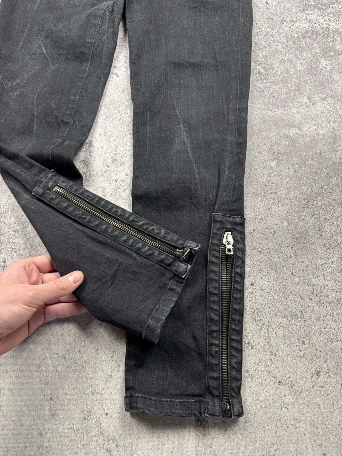 Bally Vintage Bally Y2K Opium Black Zip jeans Luxury Very Rare Size 30" / US 8 / IT 44 - 4 Thumbnail