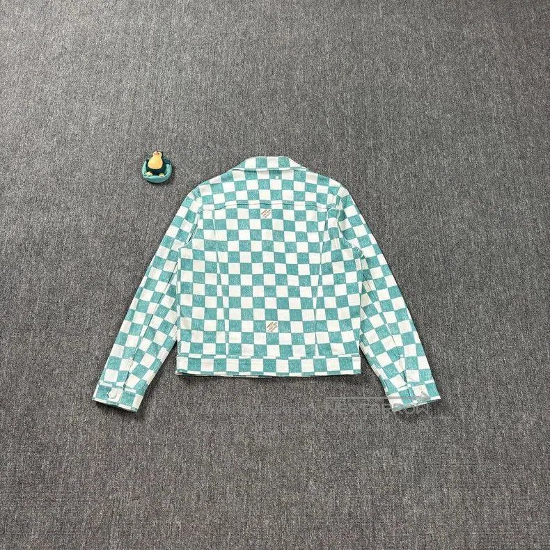 Louis Vuitton LV White Green Checkerboard Denim Jacket. Size US M / EU 48-50 / 2 - 8 Thumbnail