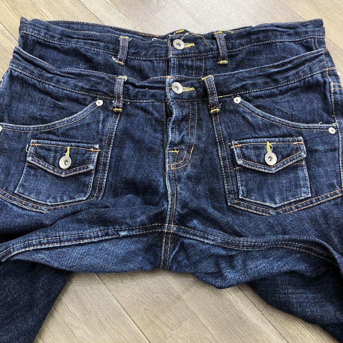 If Six Was Nine × Japanese Brand × PPFM Y2K Spunky Gals Double Waist Multipocket Bust Pants Jeans Size US 36 / EU 52 - 14 Thumbnail