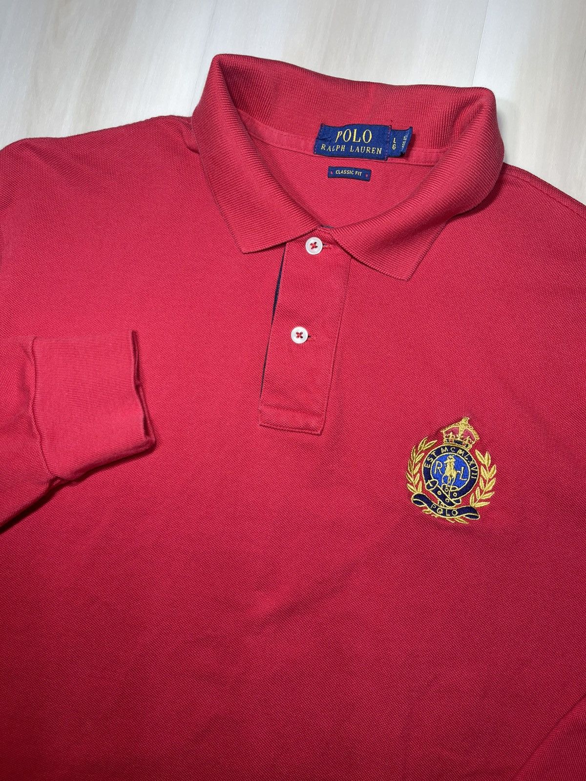 Polo Ralph Lauren Polo Ralph Lauren Shirt Sz L Crest Cookie Patch Classic Fit Size US L / EU 52-54 / 3 - 2 Thumbnail
