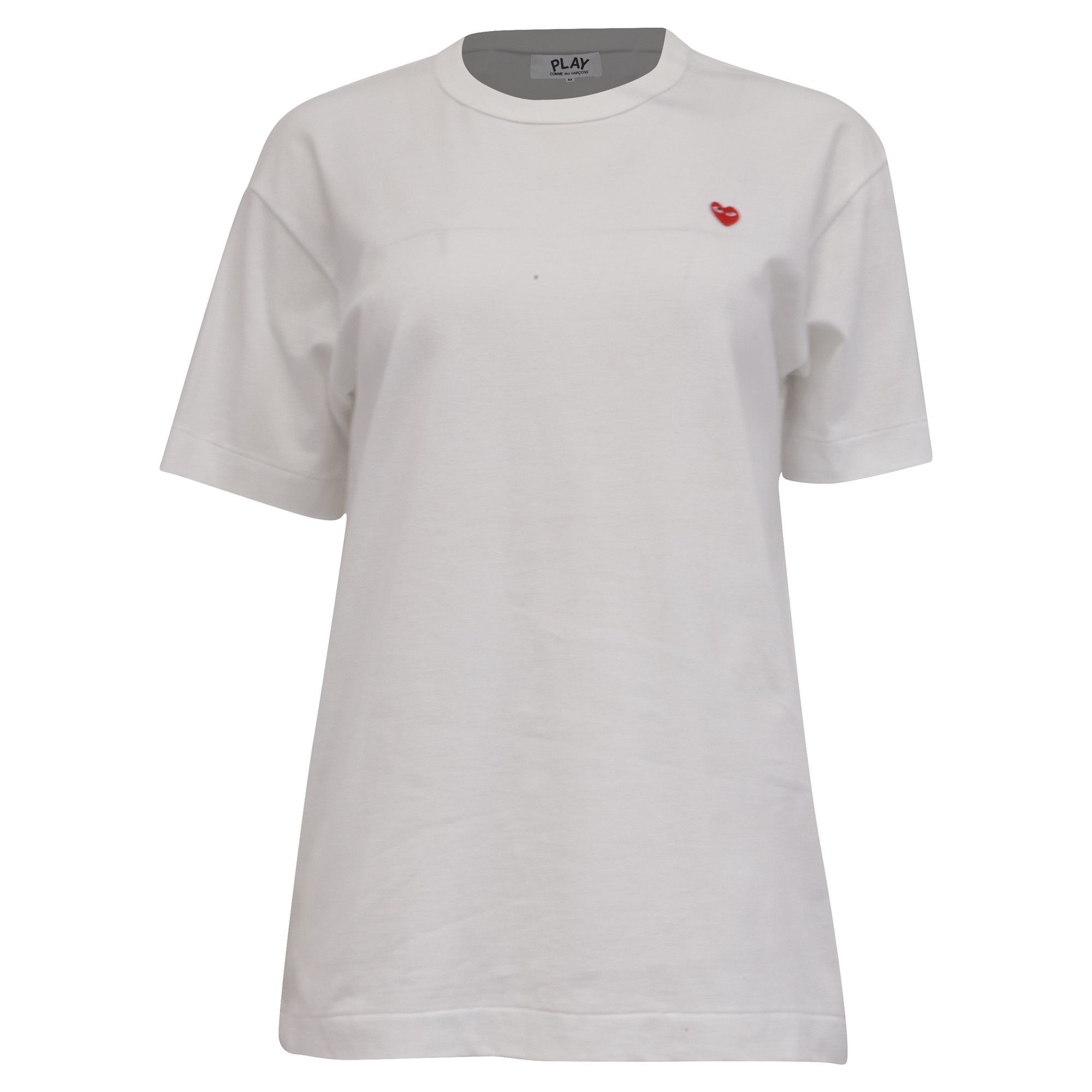Comme des Garcons Comme Des Garçons Play Mini Heart Patch T-Shirt in White Co Size S / US 4 / IT 40 - 1 Thumbnail