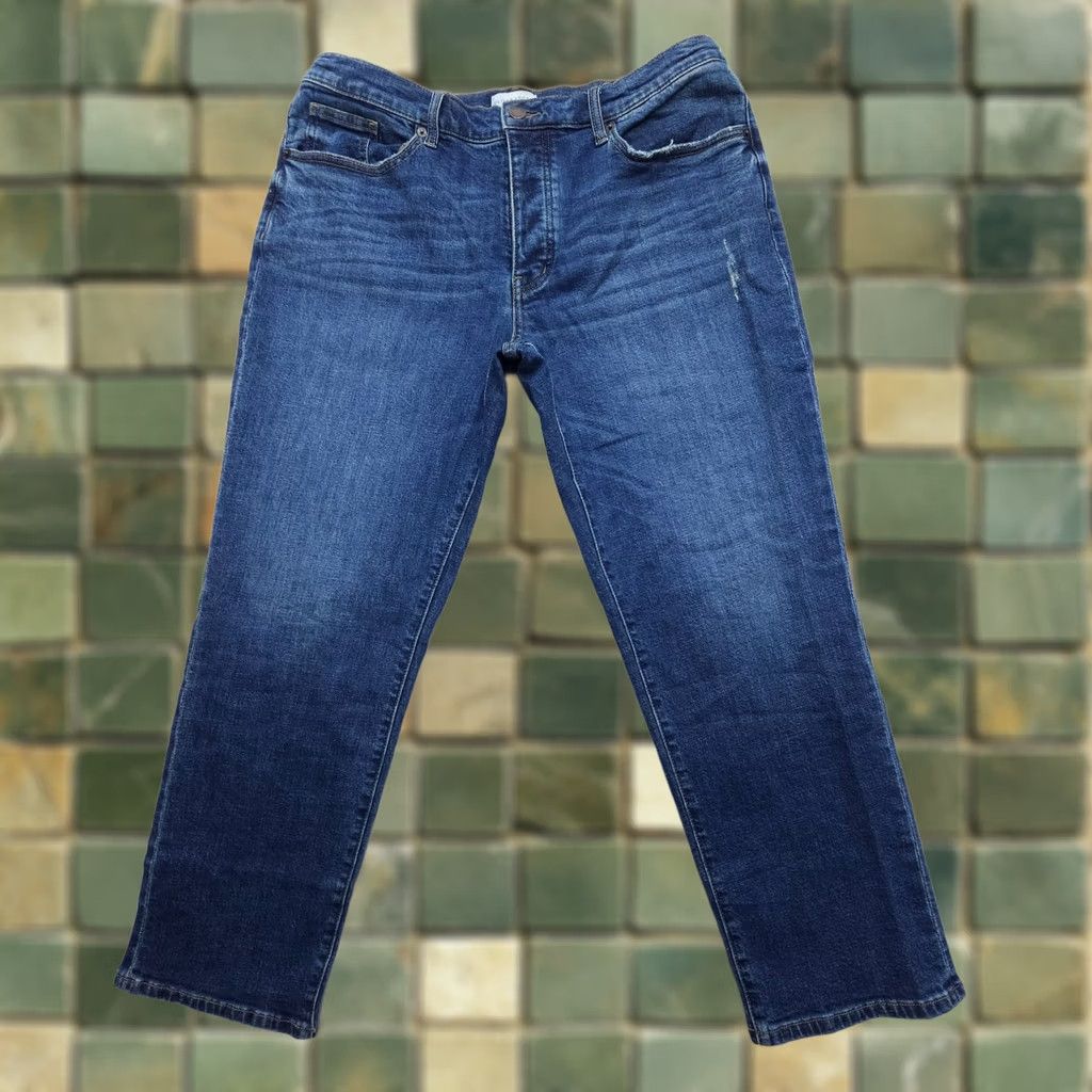 Olive Oliver Logan Jeans 32 Ludlow Relaxed Denim Button Fly Mid Rise Dark Blue Women's Jeans Size 24" / US 00 / IT 34 - 1 Thumbnail
