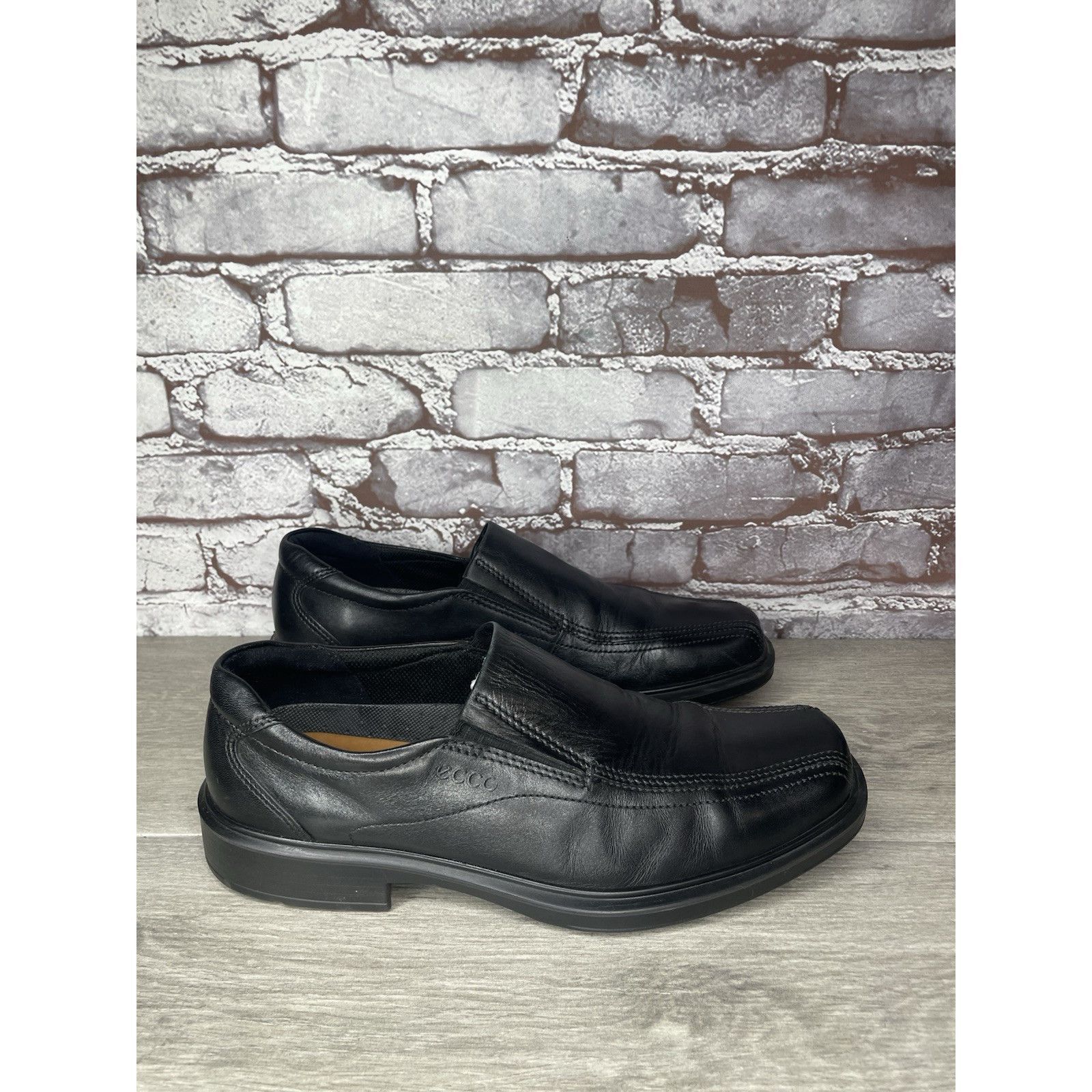Ecco Ecco Black Leather Apron Toe Slip On Casual Loafers Shoes Me Size US 10 / EU 43 - 22 Thumbnail