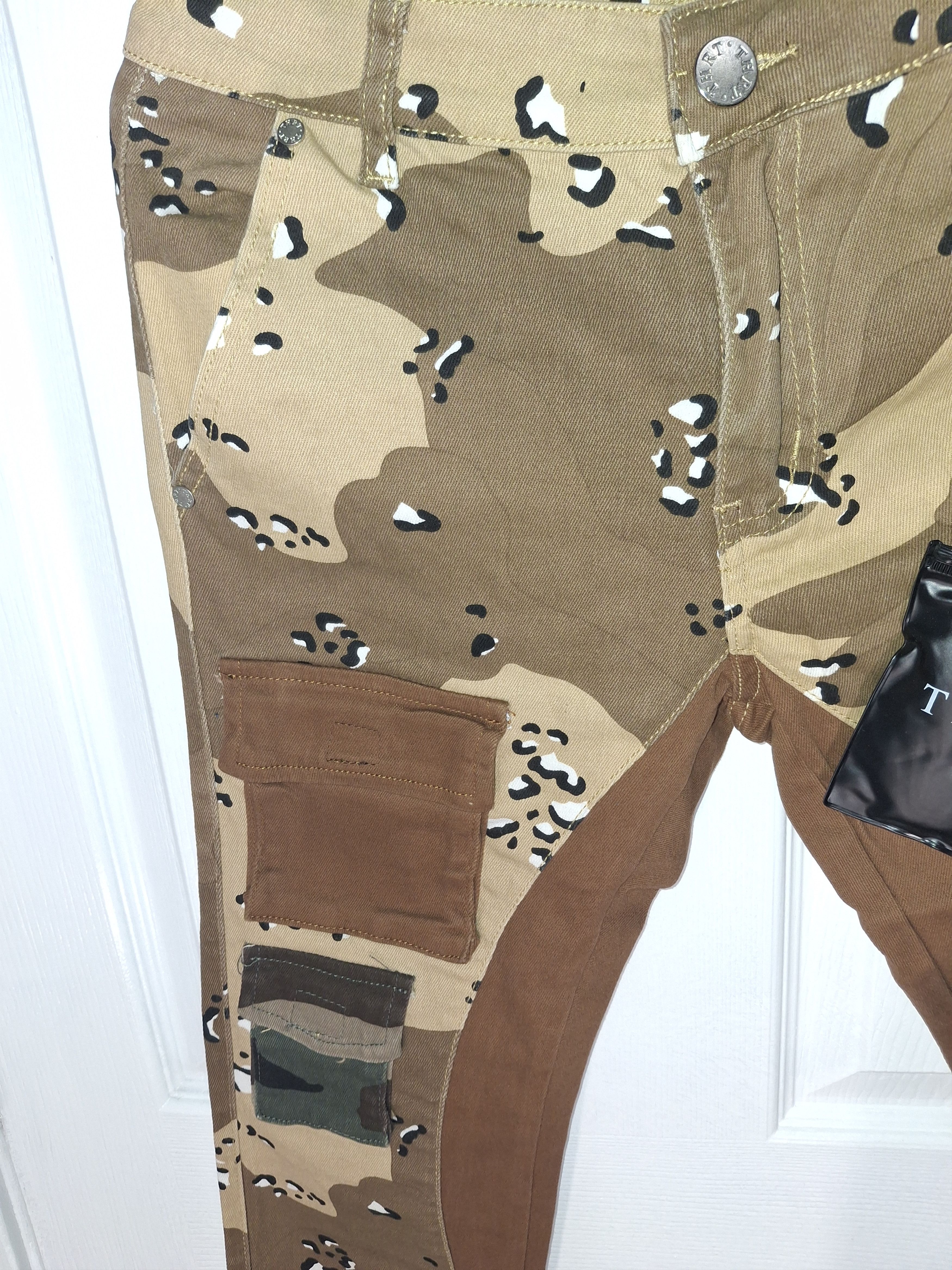 Other THRT Camo Patchwork Stacked Flare Pants Size US 30 / EU 46 - 8 Thumbnail
