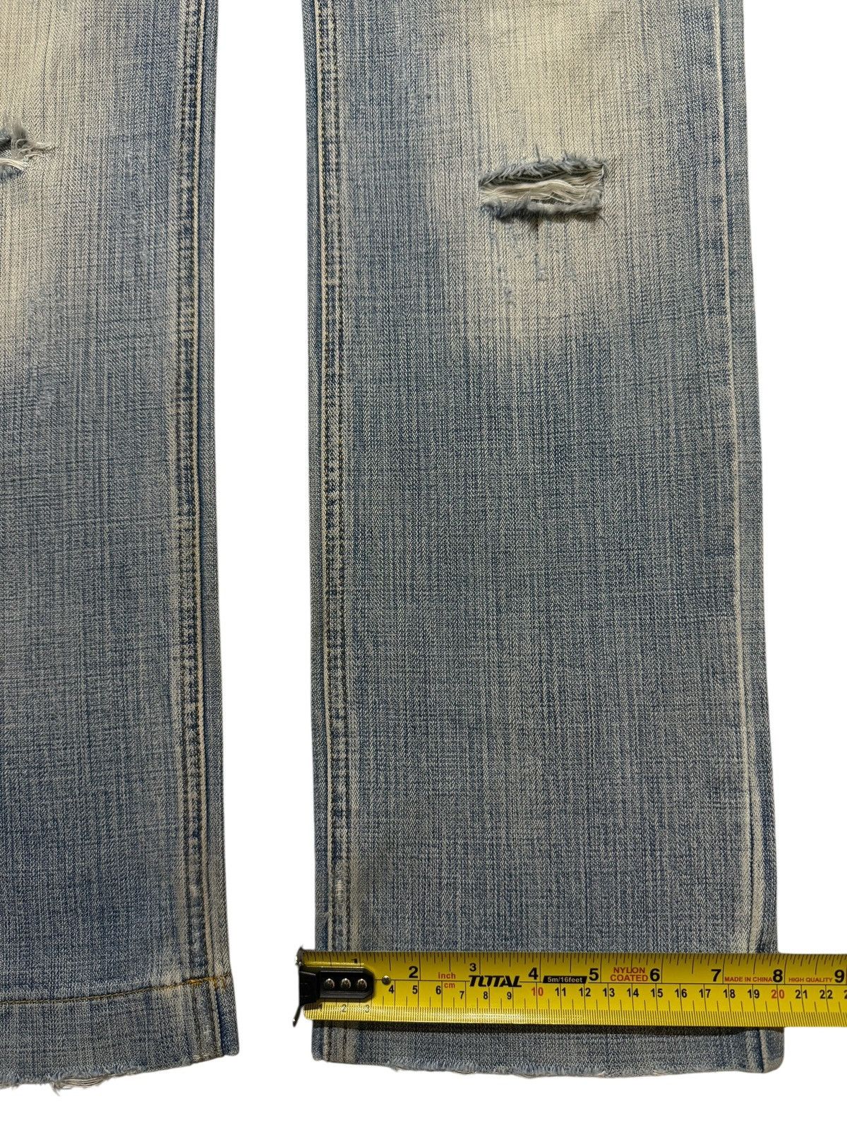 If Six Was Nine Vintage Y2K Japanese Brand Blue Mud Wash Ripped Straight Leg Size US 34 / EU 50 - 13 Thumbnail