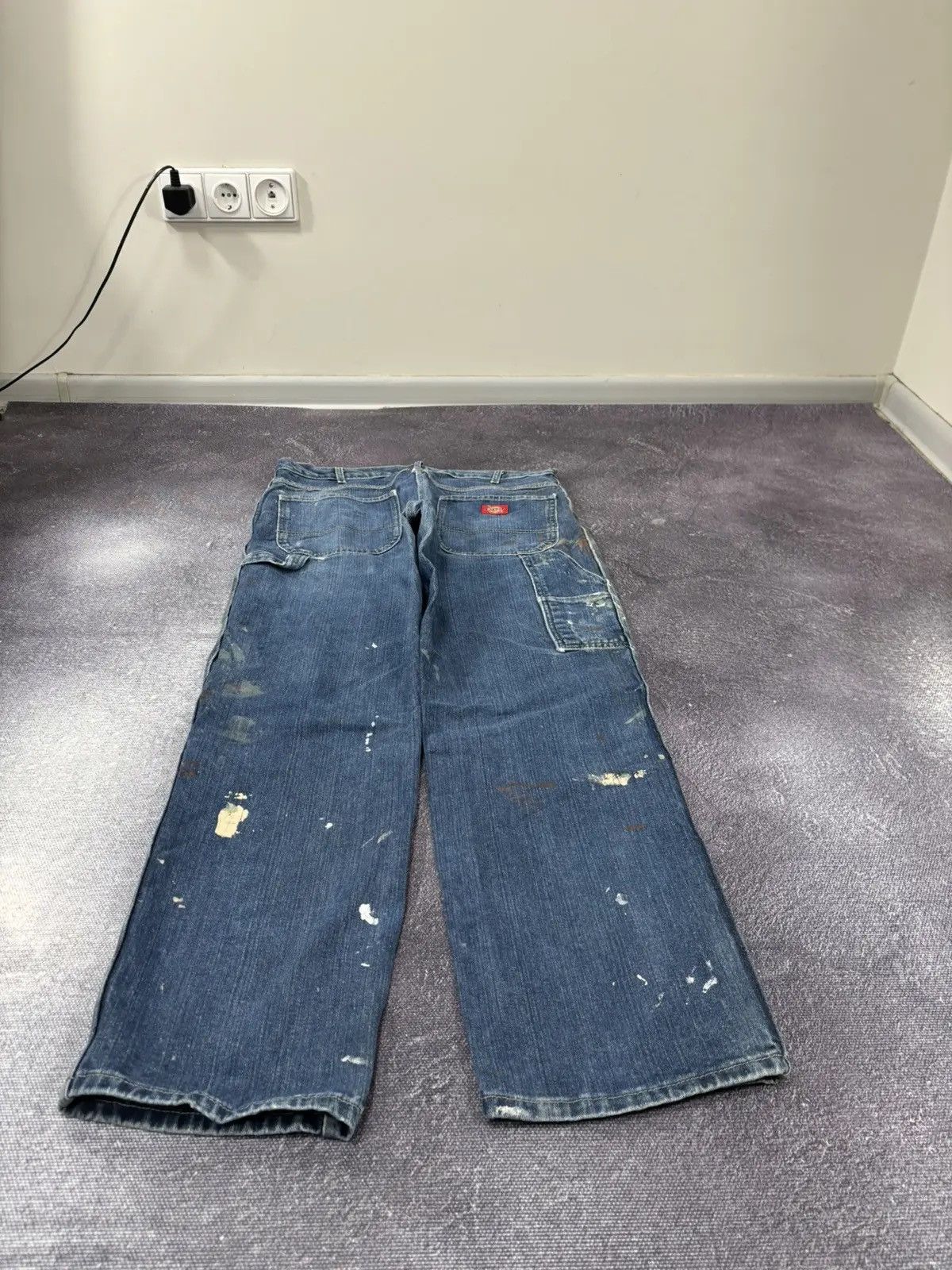 Dickies × Vintage Vintage Dickies USA Painted Blue Denim Y2K Skate Baggy Jeans Size US 34 / EU 50 - 4 Thumbnail