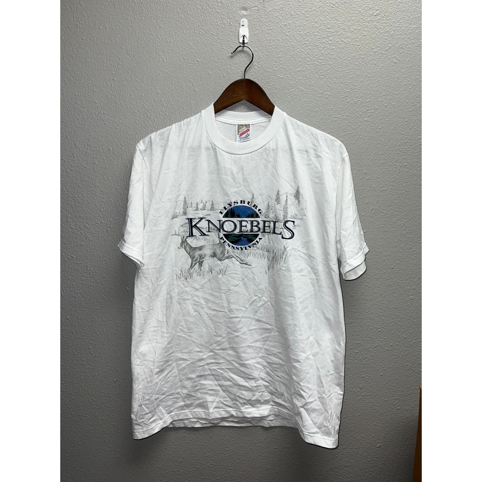 Jerzees 90s Vintage Elysburg Knoebels Pennsylvania deer Shirt VTG L Size US L / EU 52-54 / 3 - 1 Thumbnail