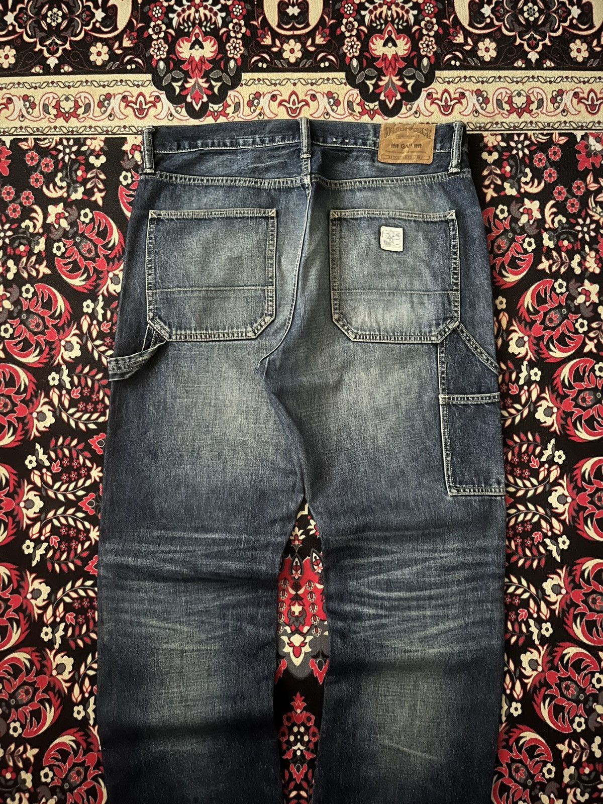 Carhartt × Gap ⚡️Workwear⚡️Vintage Gap 1969 Carpenter Dark Blue Washed Jeans Size US 34 / EU 50 - 6 Thumbnail