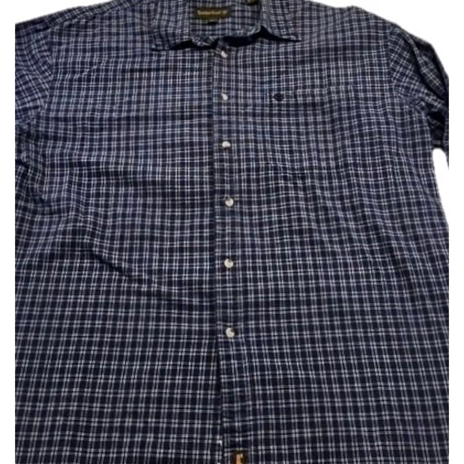 Timberland VINTAGE Timberland Shirt Mens XL Blue Plaid Button-Down 90s Wool? Cotton? (original says 100% cotton) Size US XL / EU 56 / 4 - 3 Thumbnail