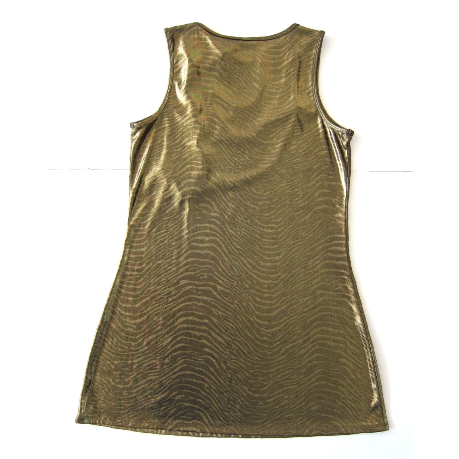 Vintage Bisou Bisou Y2K Gold Stretch Beaded Necklace Shift Tent Tank Tunic Dress Medium Size M / US 6-8 / IT 42-44 - 2 Thumbnail