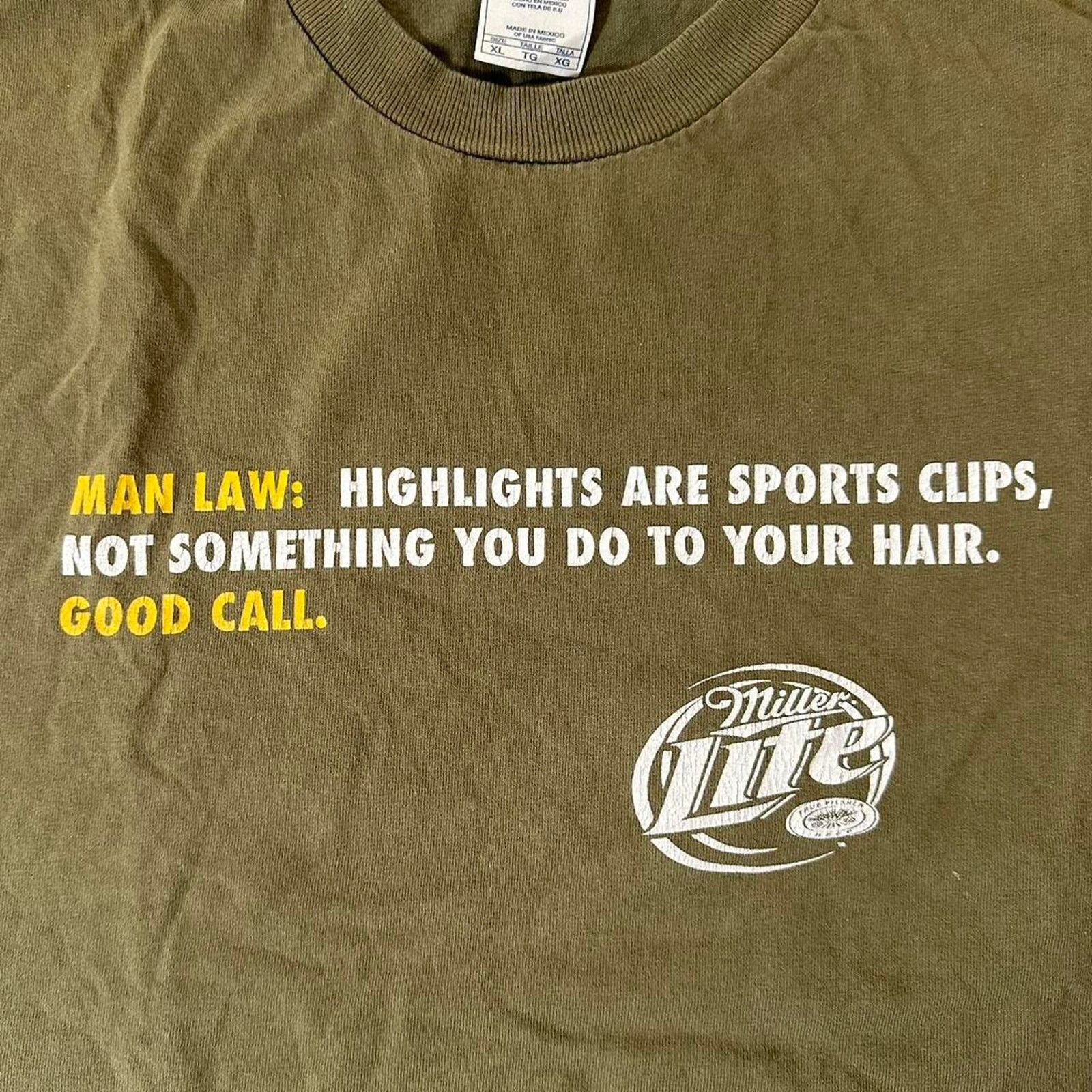 Vintage Vintage Olive Green Miller Light T Shirt Size US XL / EU 56 / 4 - 3 Thumbnail