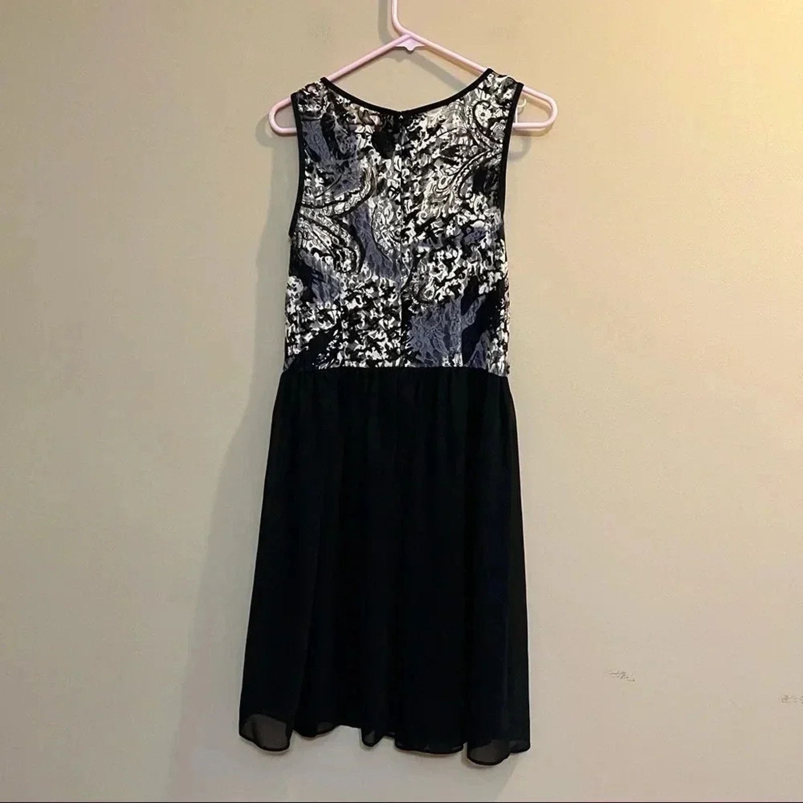 Other AB Studio Floral Fit & Flare Dress SZ 8 Black Sleeveless Size M / US 6-8 / IT 42-44 - 11 Thumbnail