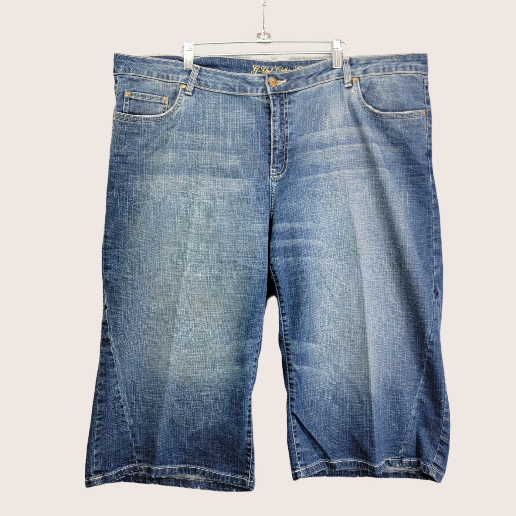 Vintage Vintage G Unit Shorts adult 20 Y2k Hip Hop 50 Cent 44 waist baggy Denim Bermuda Blue G-Unit Shorts Mens Size 42" / US 20 - 1 Thumbnail