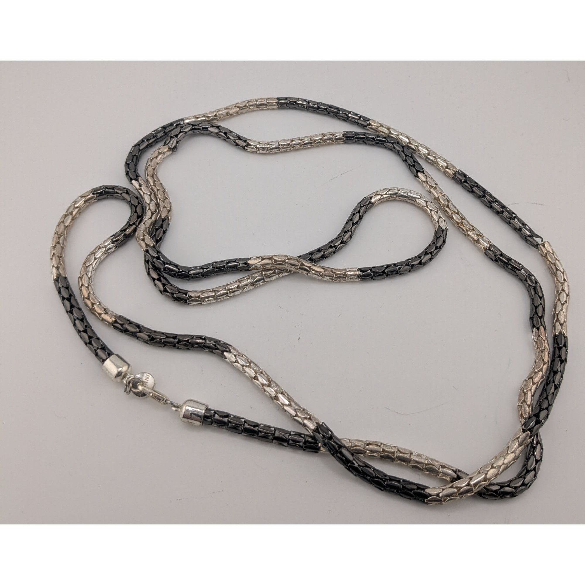Alfani Alfani Modern Tube Chain NecklaceBlack & Silver-Tones Size ONE SIZE - 6 Thumbnail