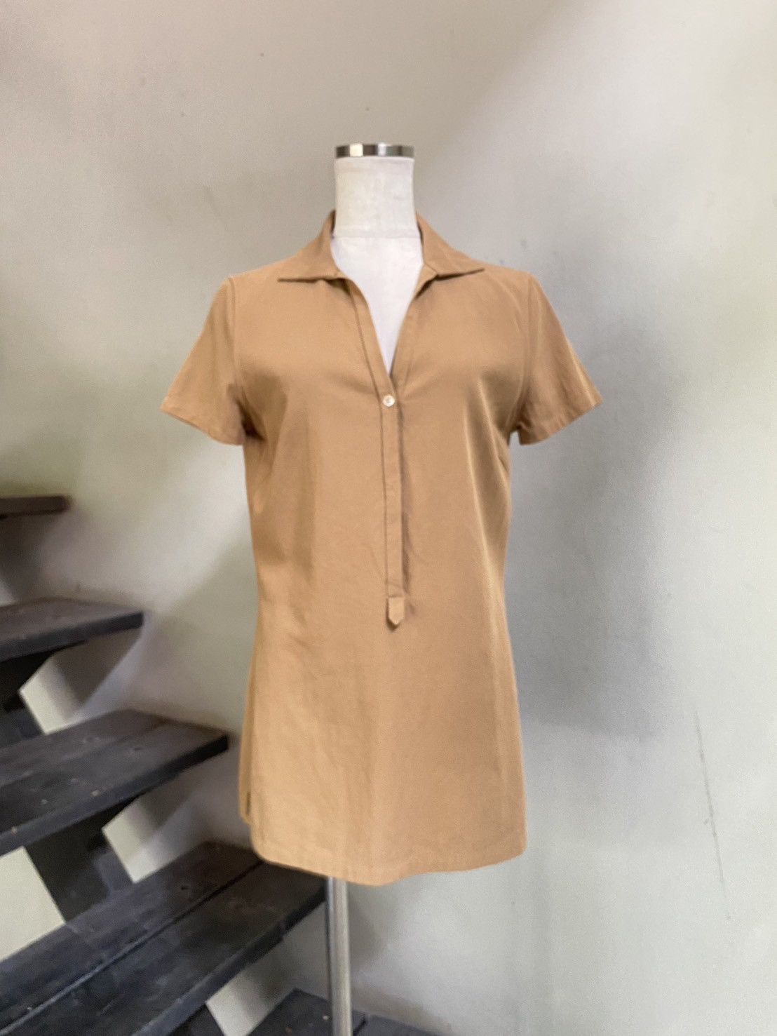 Jil Sander JILSANDER Minimalist Beige Polo Dress Size XS / US 0-2 / IT 36-38 - 1 Thumbnail