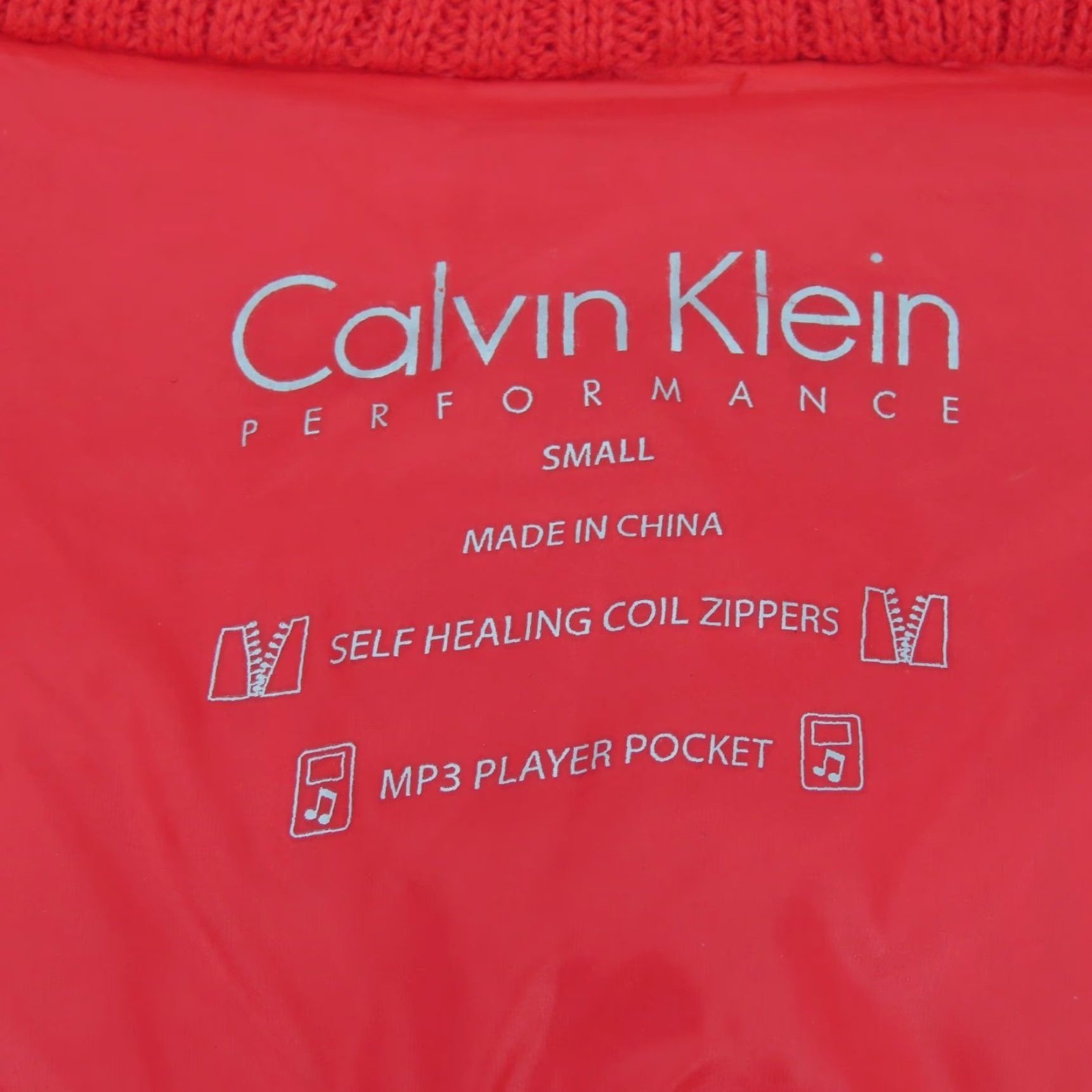 Calvin Klein Calvin Klein Performance Women Jacket S Red Quilted Puff Front Knit Zip Coat Womens Size S / US 4 / IT 40 - 6 Thumbnail