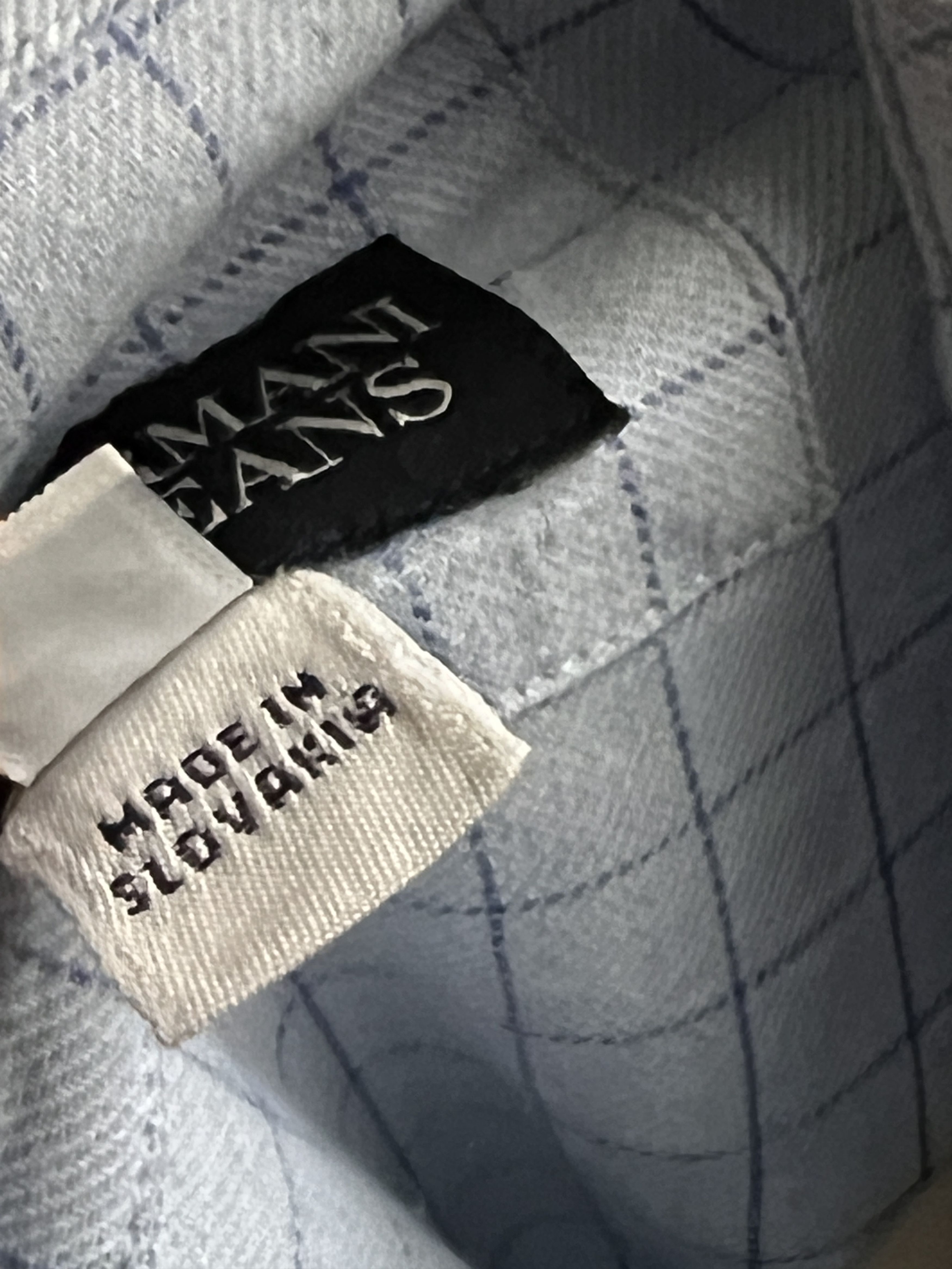 Designer × Emporio Armani × Vintage Vintage 90s Armani Jeans Designed Button Up Shirt Checkered Size US L / EU 52-54 / 3 - 5 Thumbnail