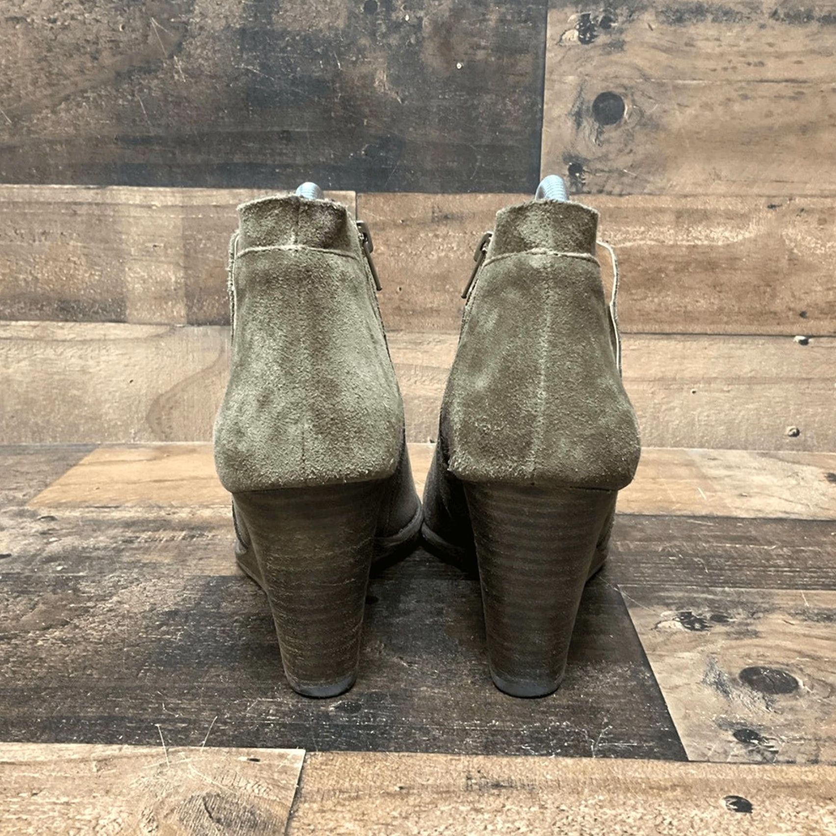 Lucky Brand Lucky Brand Womens Size 9M Suede Zip Wedge Ankle Bootie Boots Green Fashion Shoes Women Size US 9 / IT 39 - 4 Thumbnail