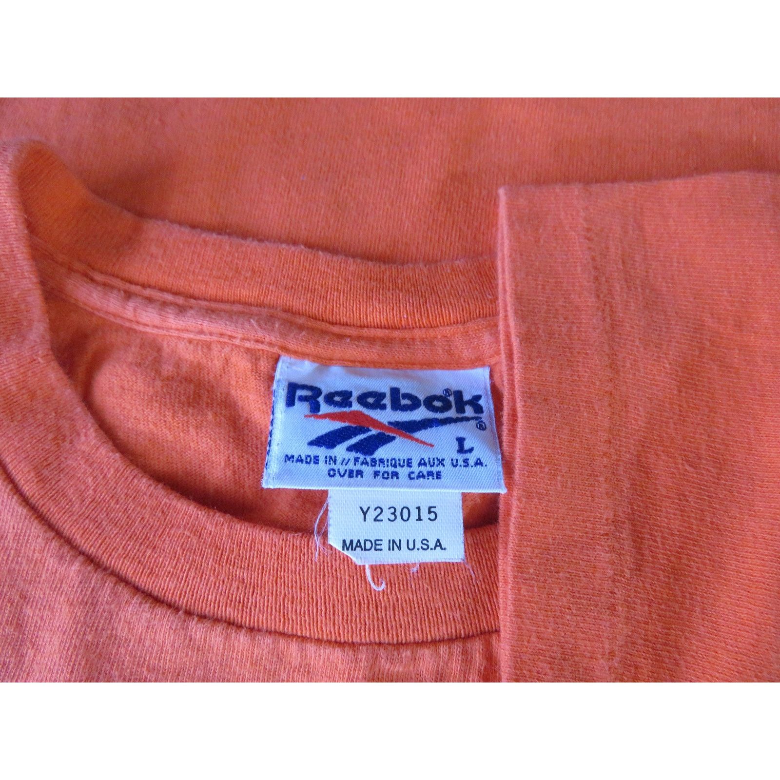 Reebok Reebok T-shirt, Double Sided Orange Made in USA Sz L 1990s Size US L / EU 52-54 / 3 - 5 Thumbnail