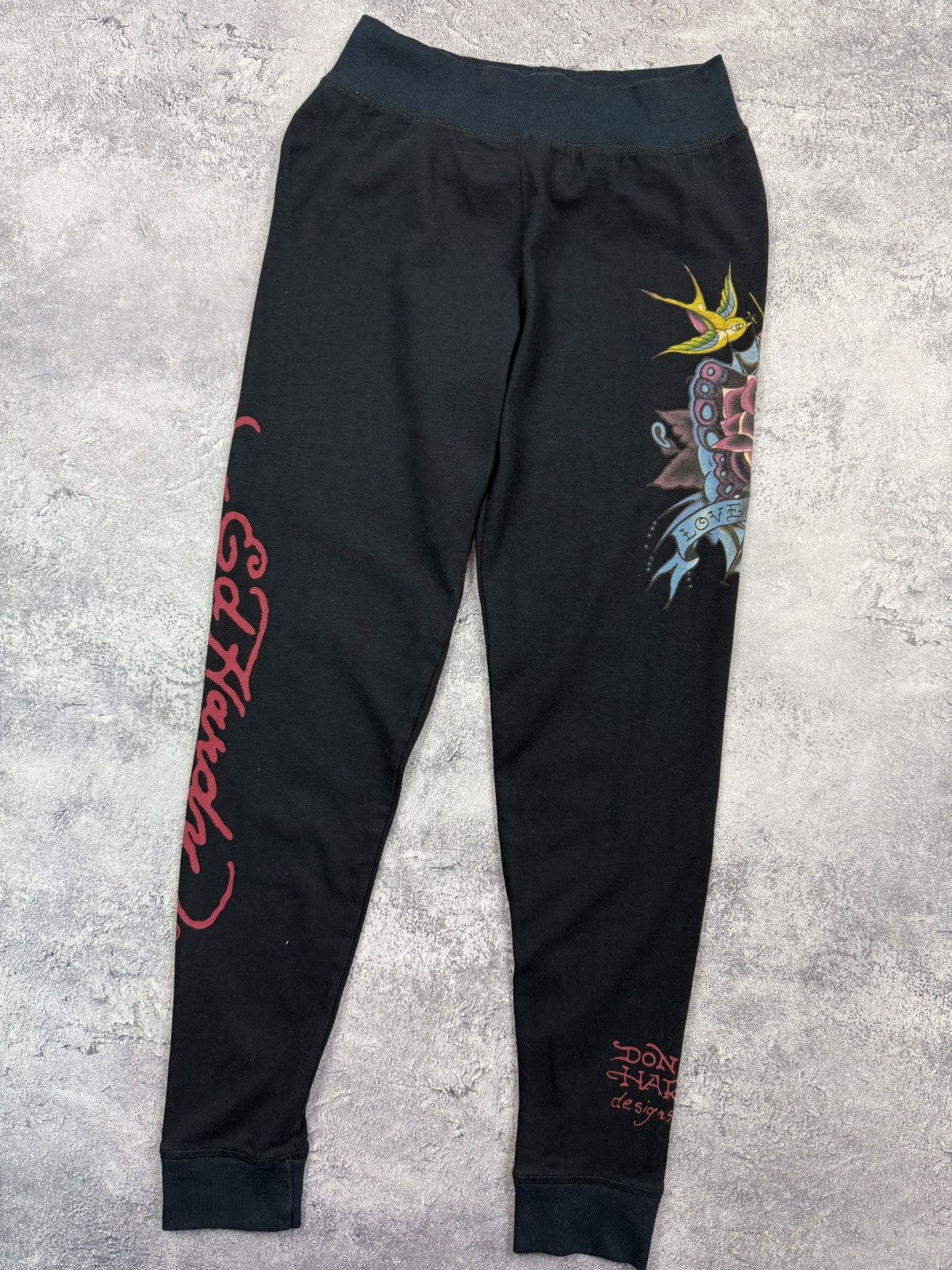 Ed Hardy Ed Hardy by Christian Audigier Black Leggings Y2K Steetwear Size 26" / US 2 / IT 38 - 7 Thumbnail