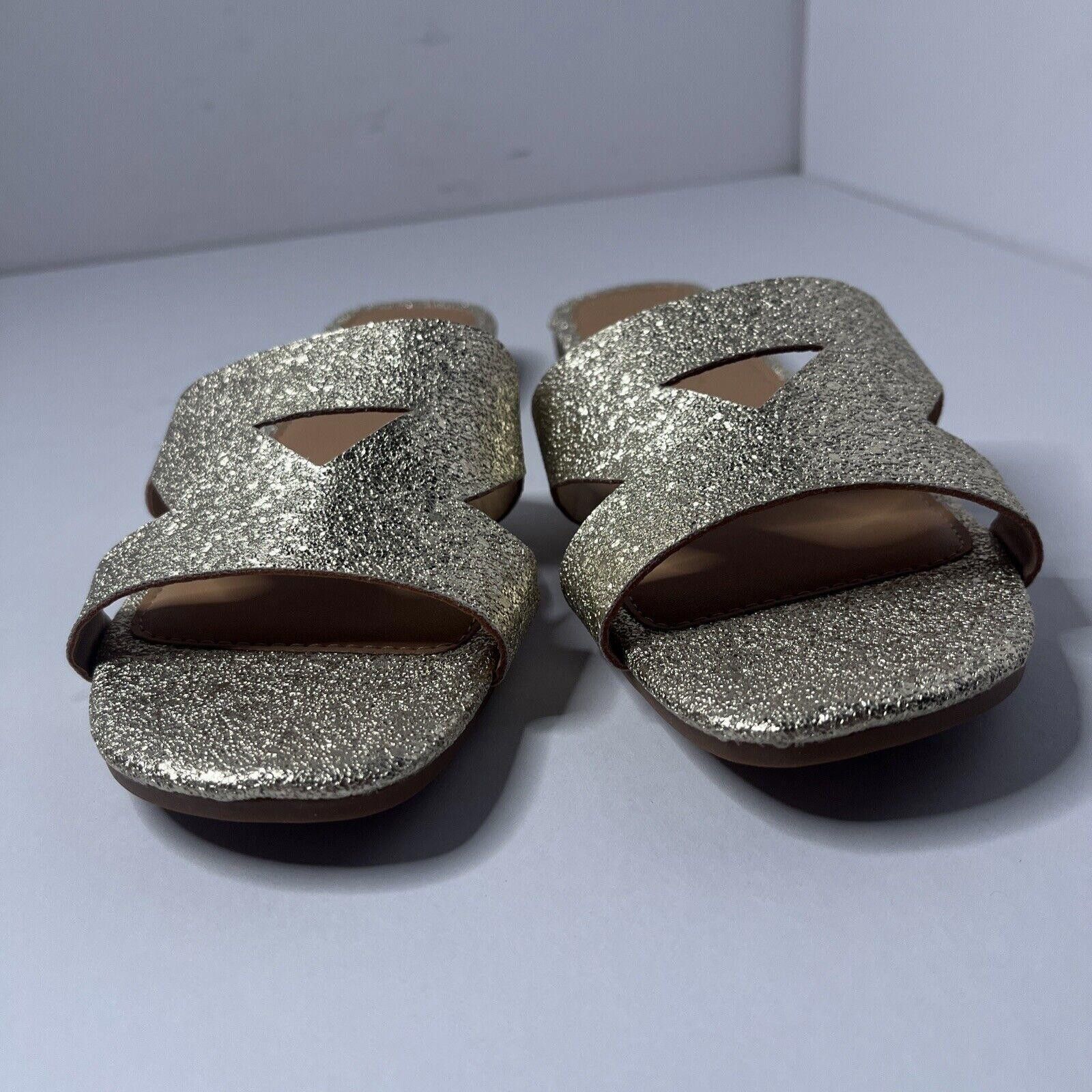 Designer Olivia Miller Woman's Mia Gold Speckle Slides Size 6 New Size US 6 / IT 36 - 2 Thumbnail