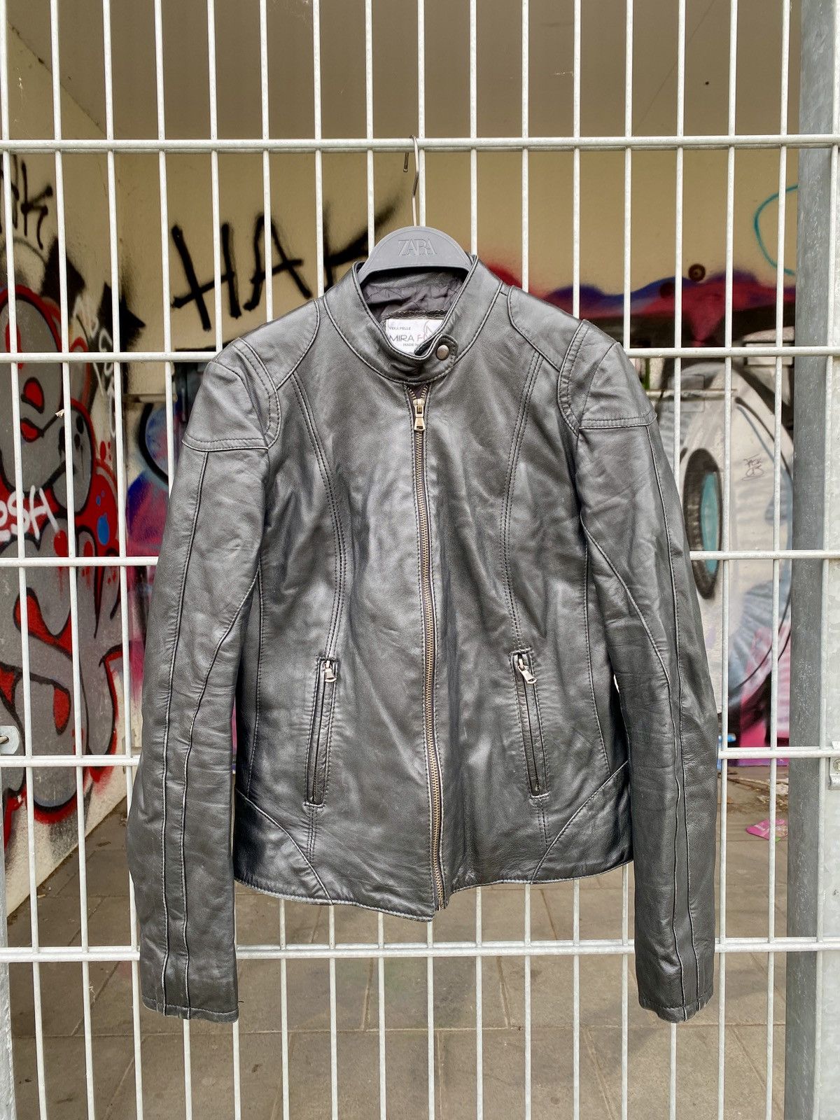 vintage leather jacket made in italy
