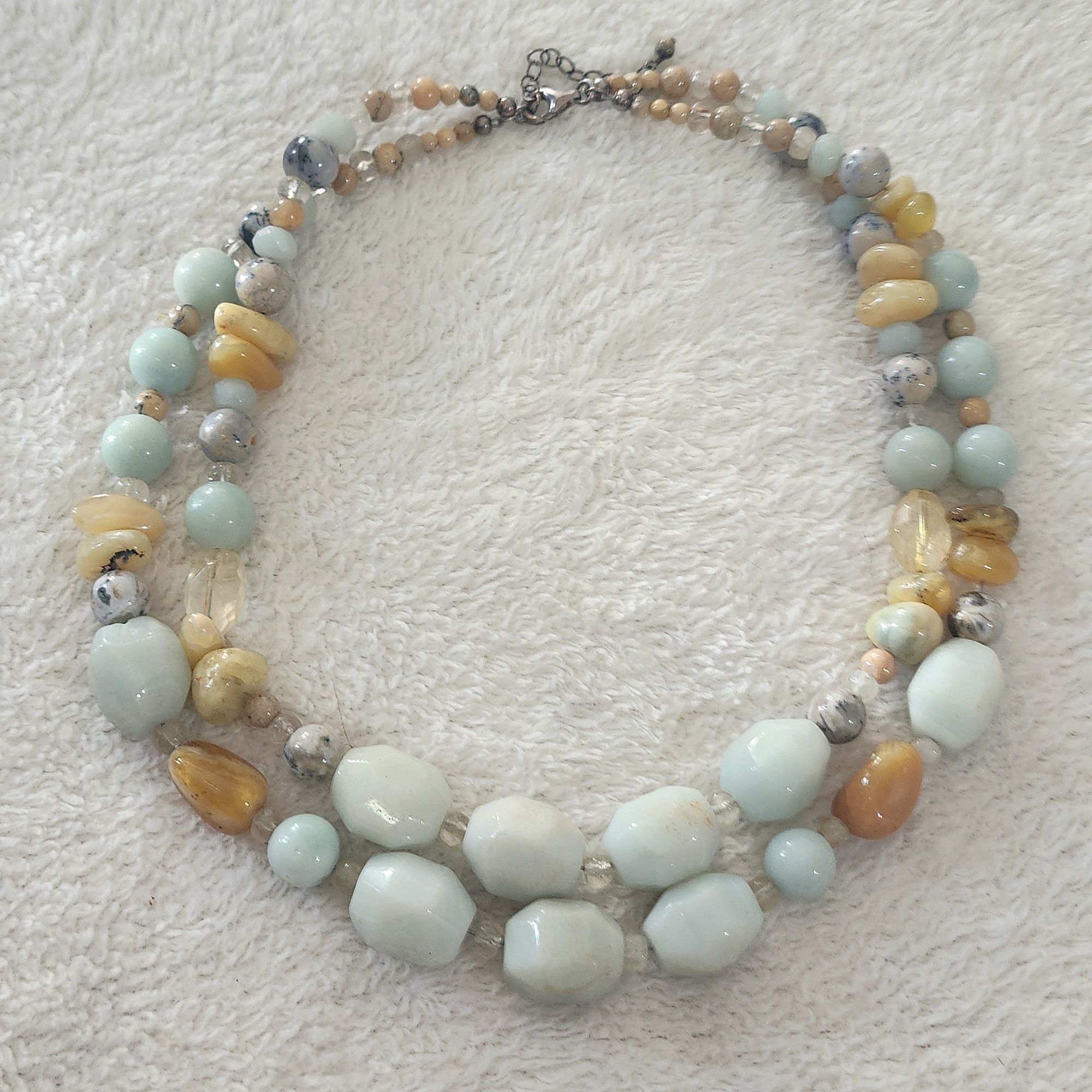 Other Chunky Gemstone Boho Statement Necklace Colorful Beaded 2 St Size ONE SIZE - 5 Thumbnail