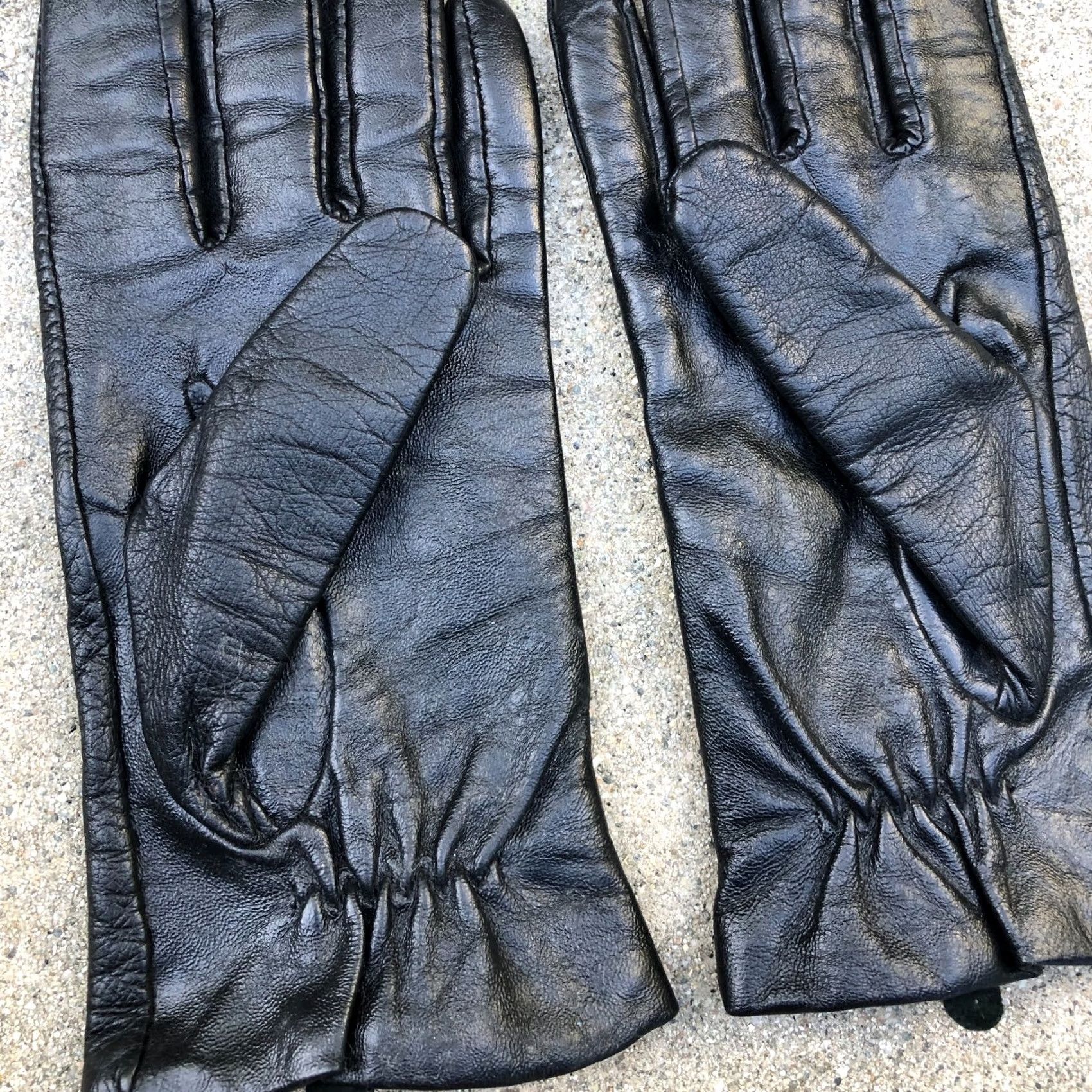 Lord & Taylor VTG LORD & TAYLOR 100% Genuine Leather Gloves Women's 7 Black Glove Leather Size ONE SIZE - 5 Thumbnail