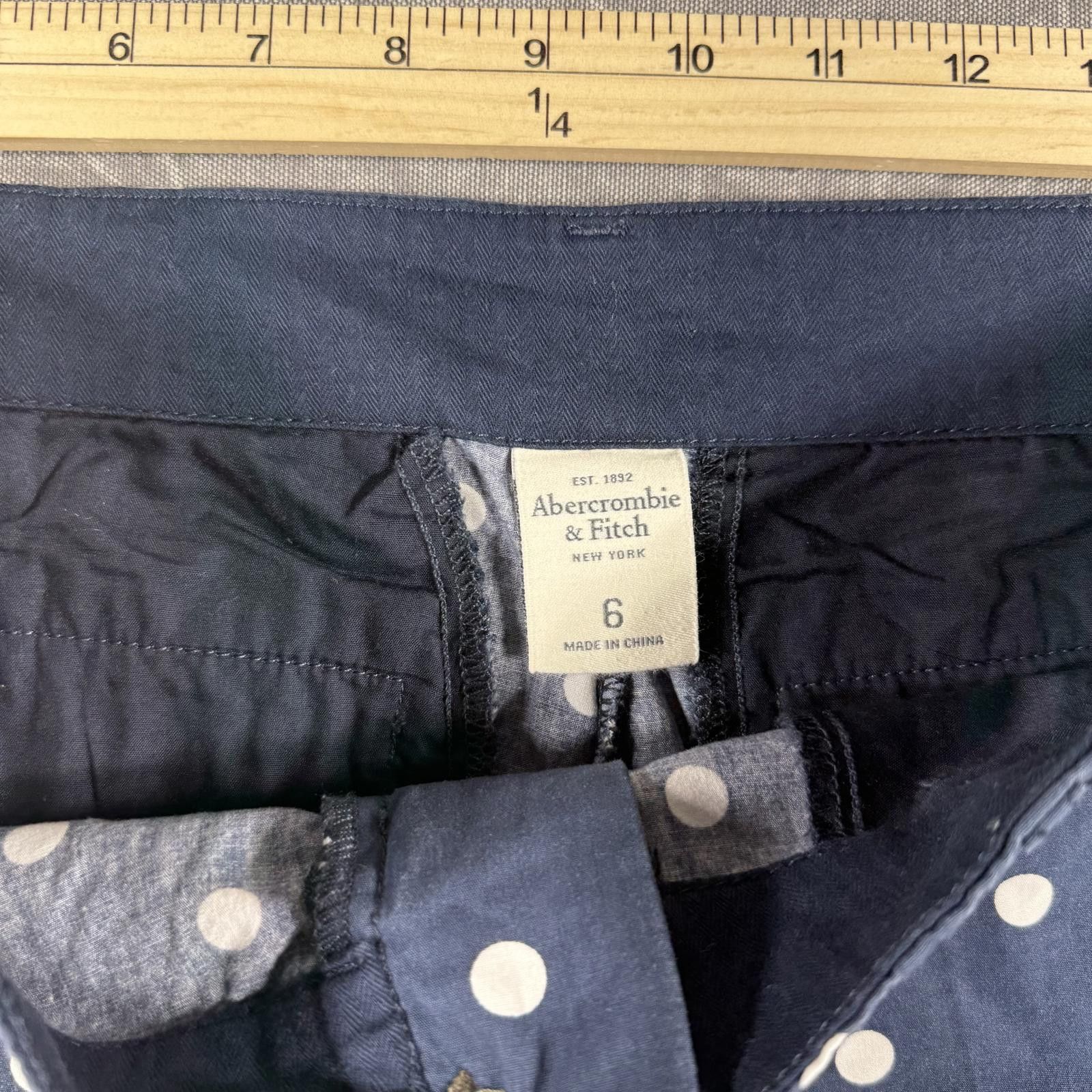 Abercrombie & Fitch Abercrombie Capri Women's 6 Blue Polkadots Size 28" / US 6 / IT 42 - 5 Thumbnail